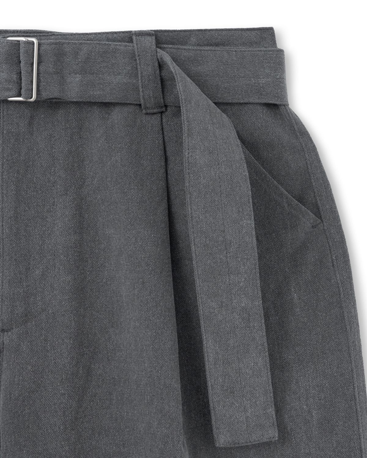 비슬로우(BESLOW) ONE TUCK WASHED BELTED PANTS CHARCOAL