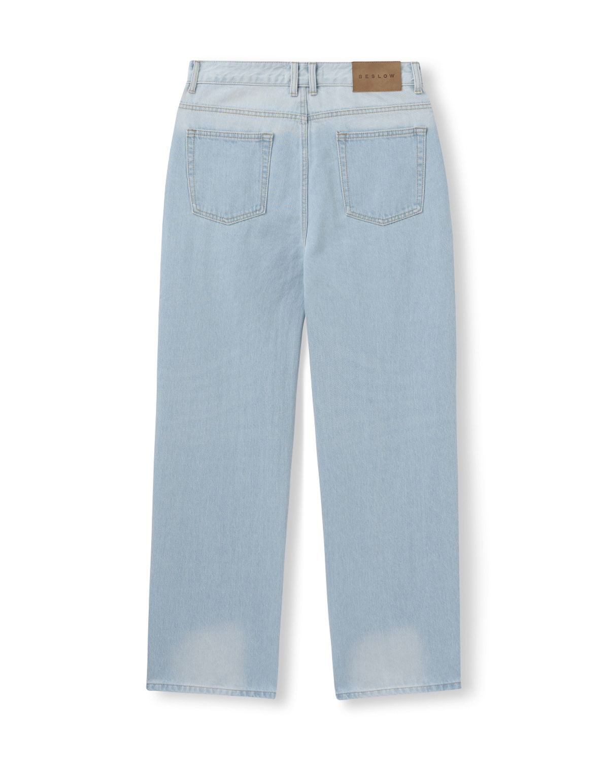 비슬로우(BESLOW) CONE MILL WASHED ONE TUCK DENIM PANTS WASHED SKY