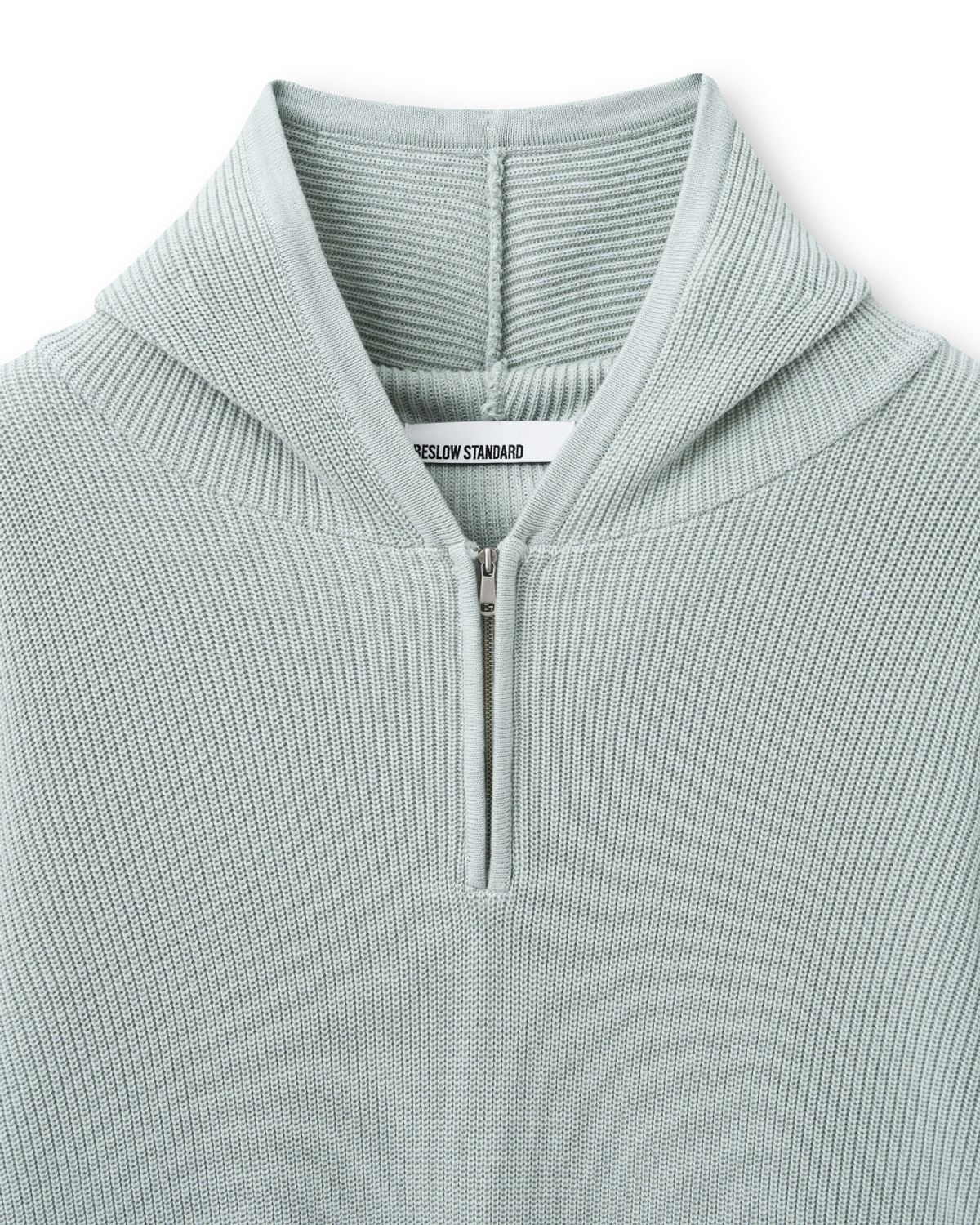 비슬로우(BESLOW) HALF ZIP-UP HOOD KNIT SAGE GREEN