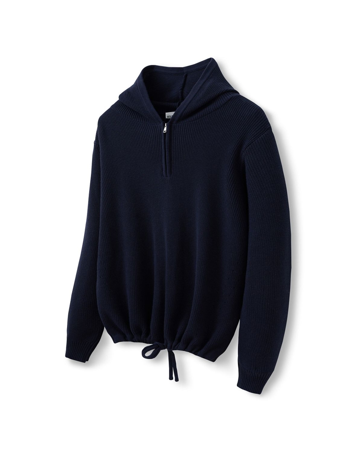비슬로우(BESLOW) HALF ZIP-UP HOOD KNIT NAVY