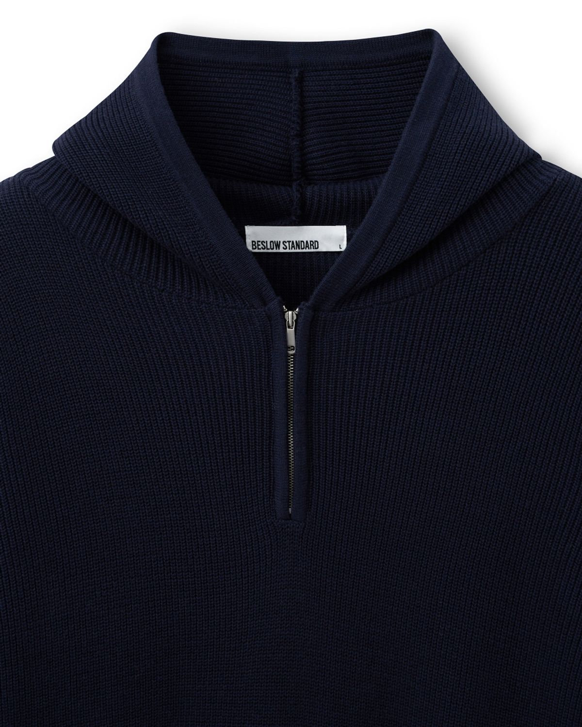 비슬로우(BESLOW) HALF ZIP-UP HOOD KNIT NAVY