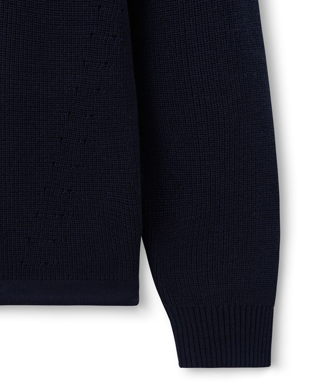 비슬로우(BESLOW) HALF ZIP-UP HOOD KNIT NAVY