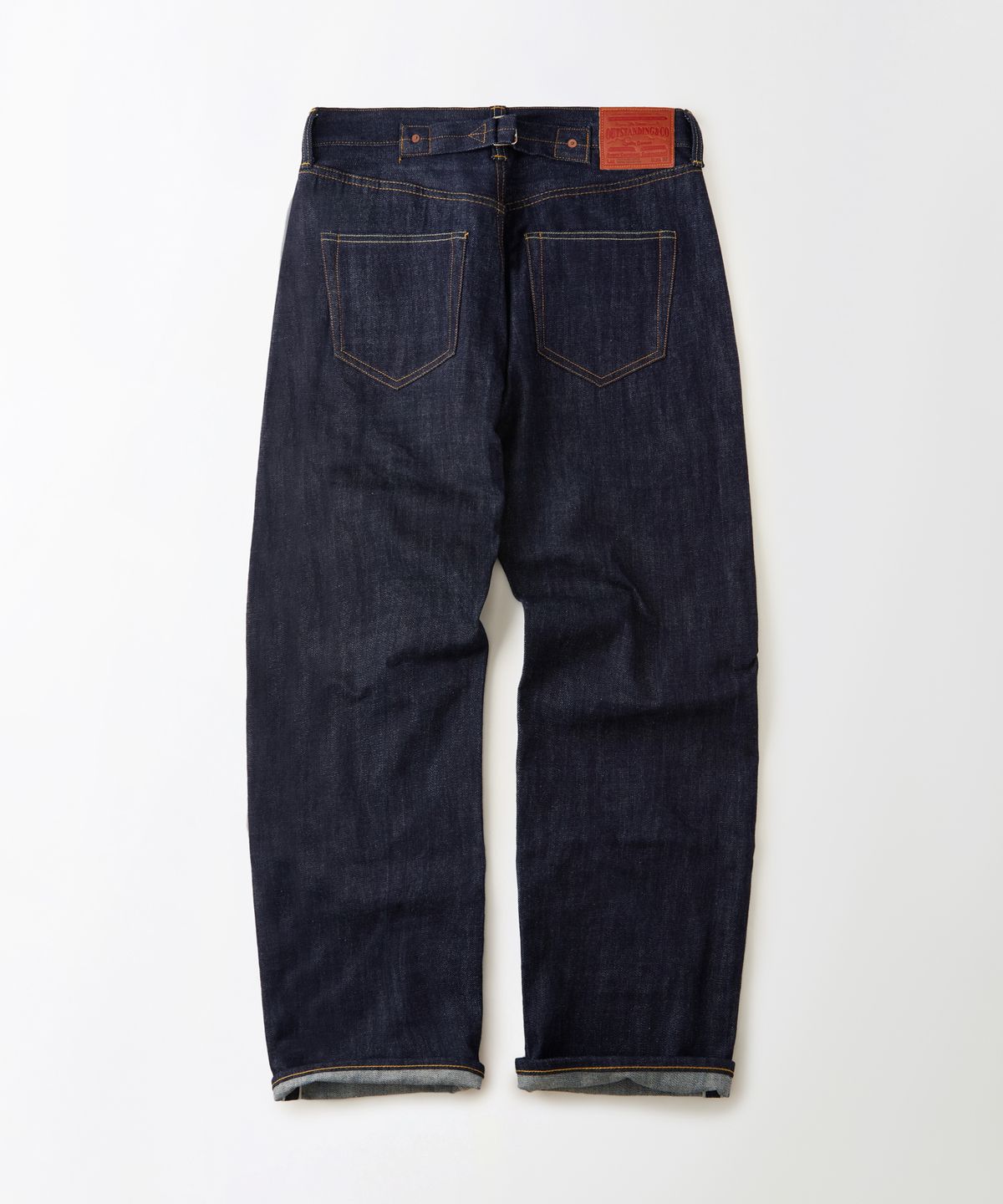 아웃스탠딩(OUTSTANDING) 30S CINCH BACK SELVEDGE WIDE PANTS_INDIGO