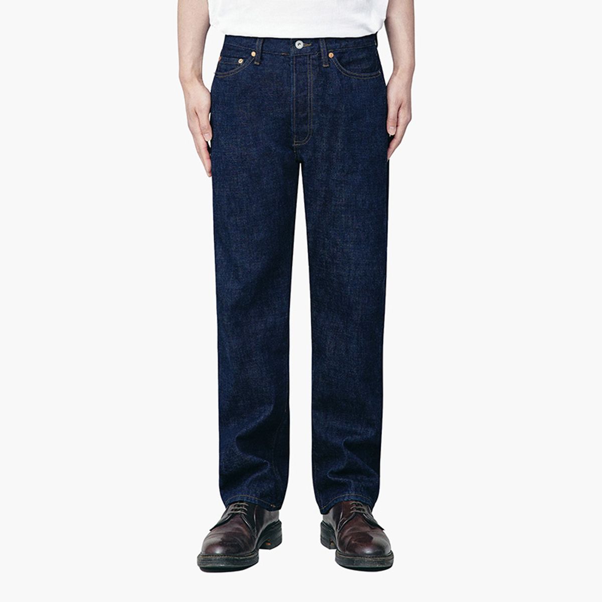 아웃스탠딩(OUTSTANDING) 60’S SELVEDGE SLIM CROP PANTS_INDIGO