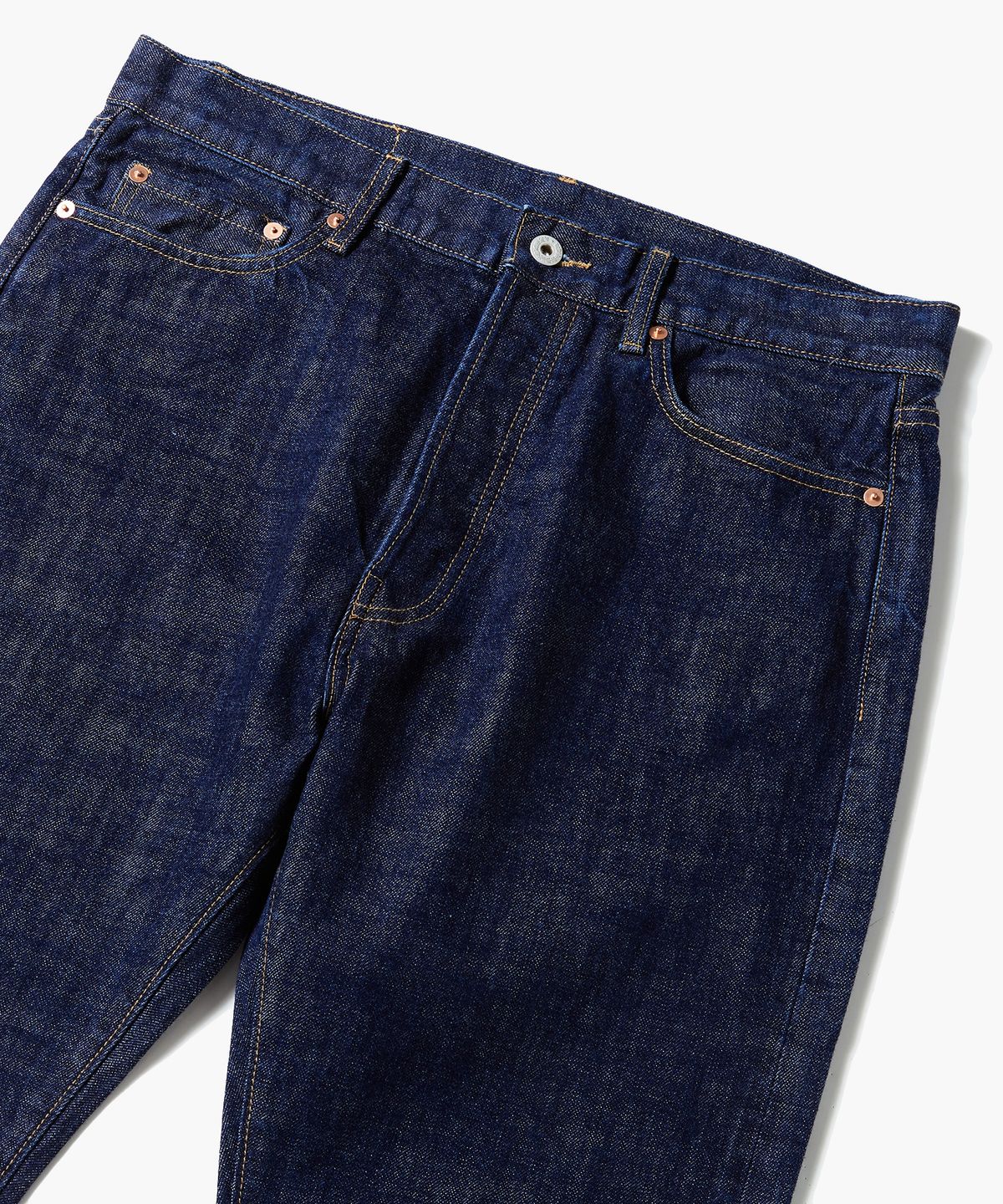아웃스탠딩(OUTSTANDING) 60’S SELVEDGE SLIM CROP PANTS_INDIGO