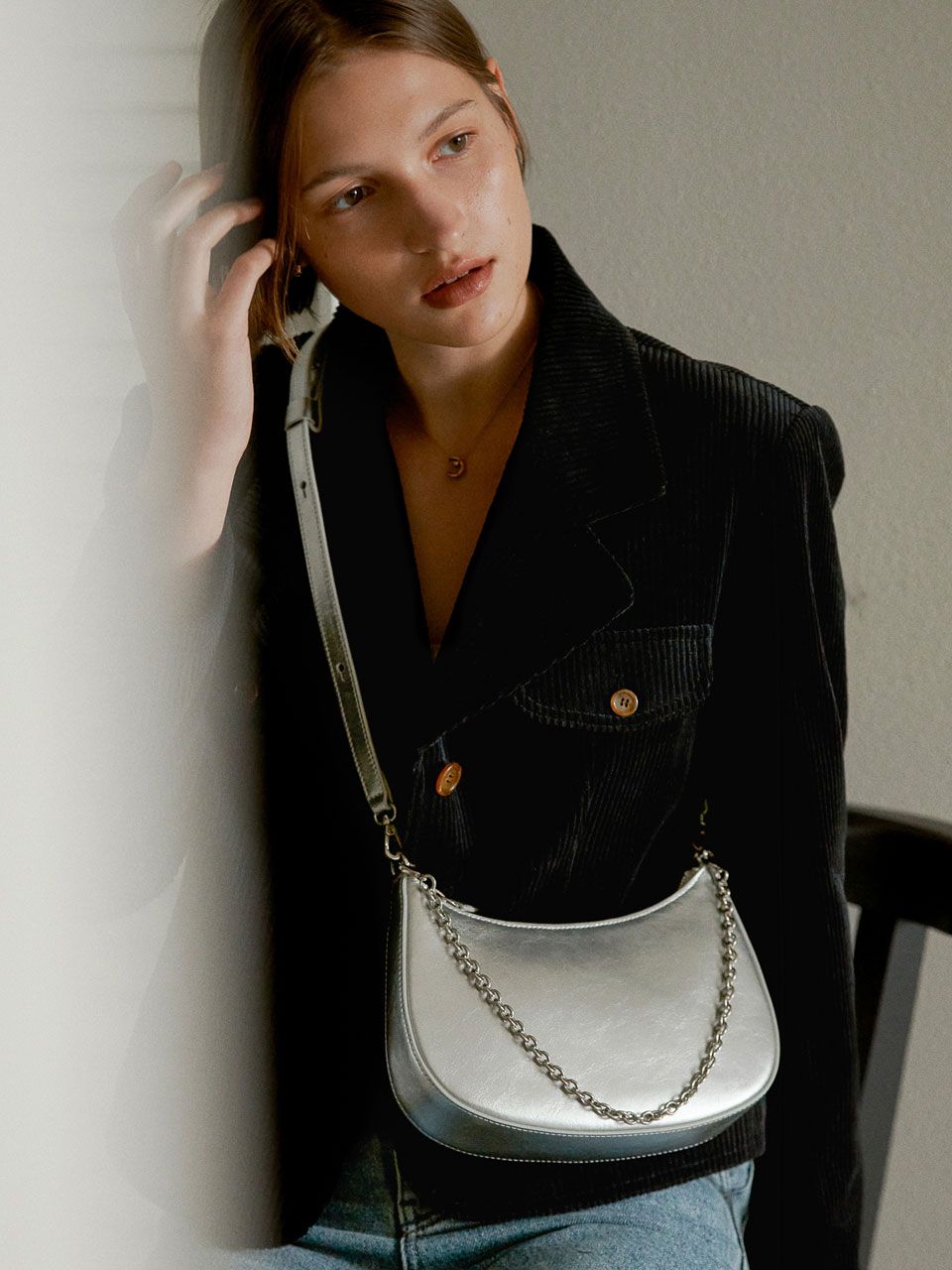 MUSINSA | DEMERIEL Rosy Bag Small_Silver