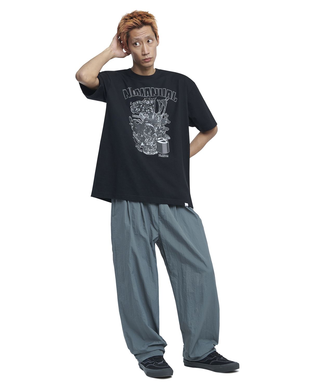 노매뉴얼(NOMANUAL) S.P T-SHIRT - BLACK