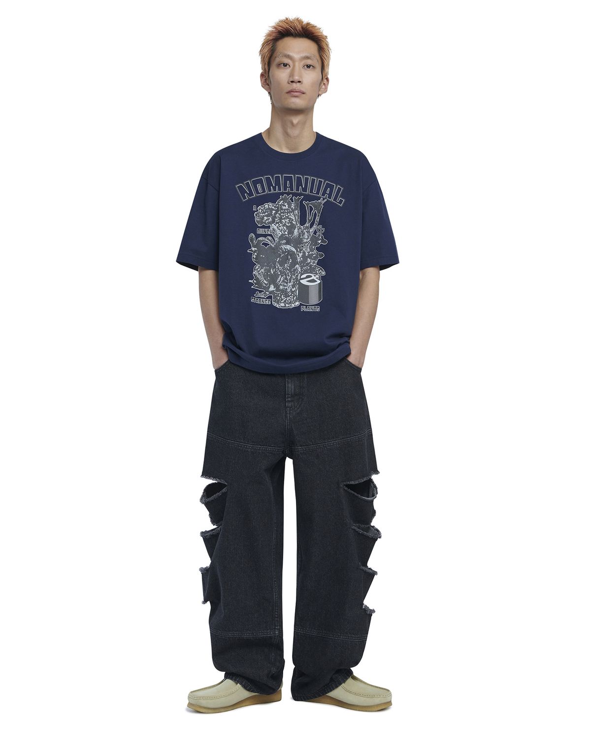 노매뉴얼(NOMANUAL) S.P T-SHIRT - DARK NAVY