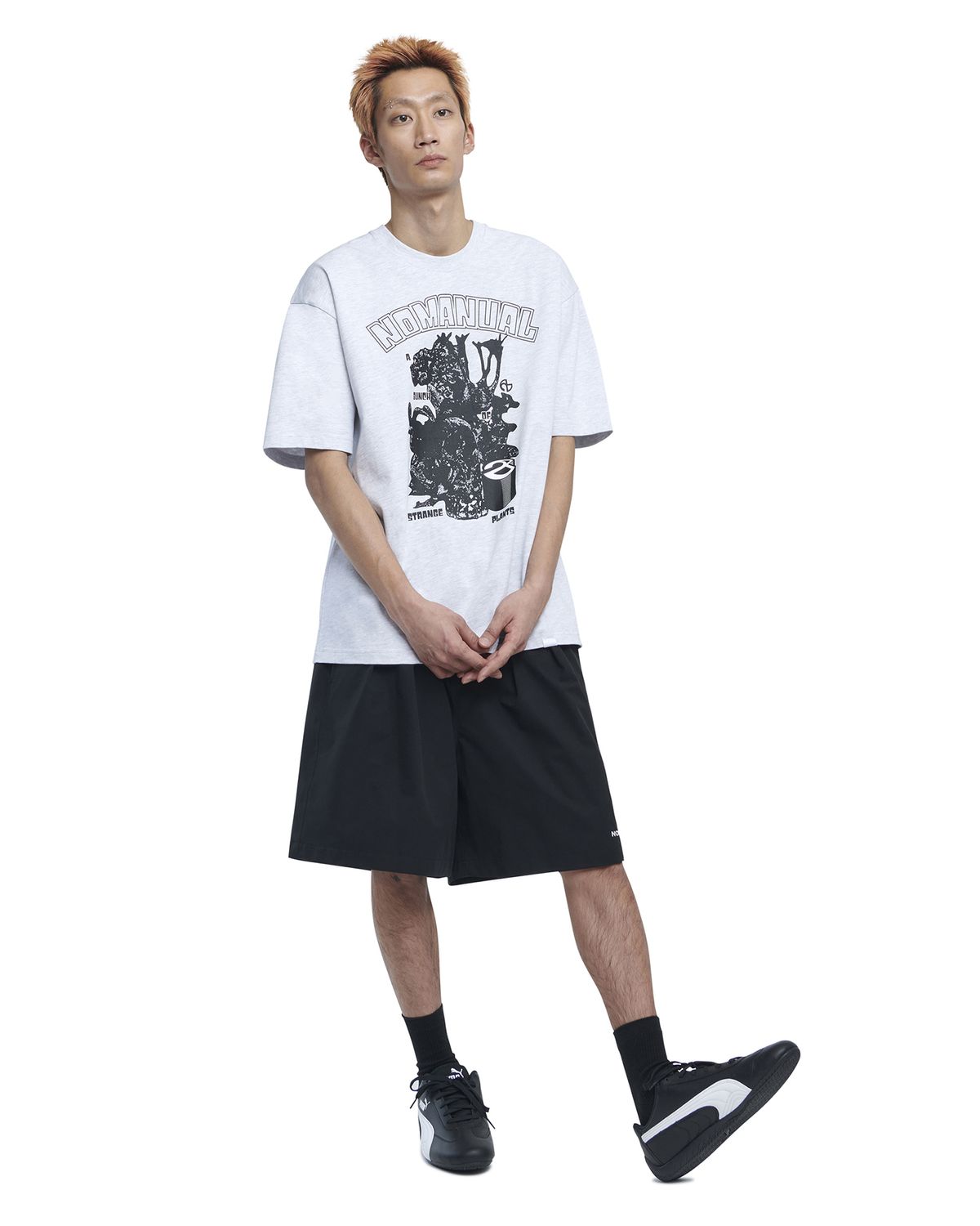 노매뉴얼(NOMANUAL) S.P T-SHIRT - WHITE MELANGE