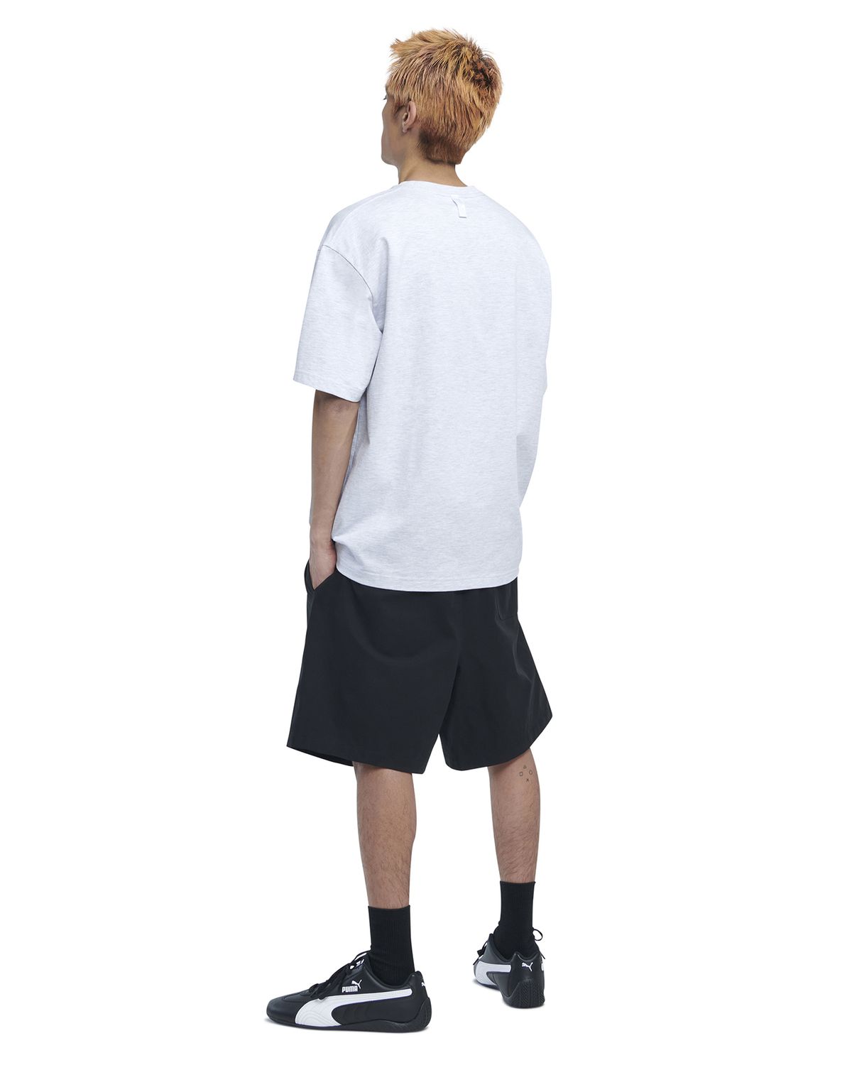 노매뉴얼(NOMANUAL) S.P T-SHIRT - WHITE MELANGE