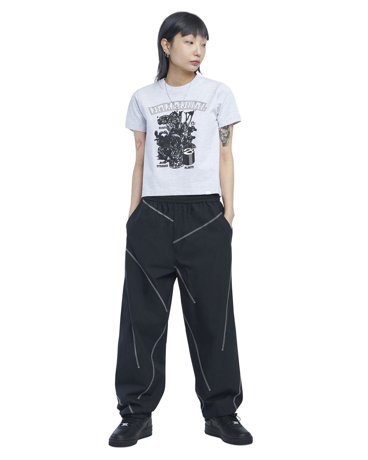 노매뉴얼(NOMANUAL) S.P T-SHIRT - WHITE MELANGE