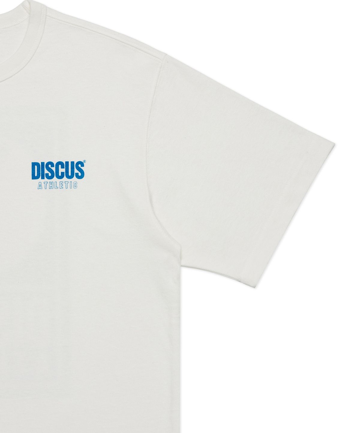 디스커스 애슬레틱(DISCUS ATHLETIC) 슈퍼 헤비웨이트 레귤러 핏 로고 티셔츠 오프 화이트