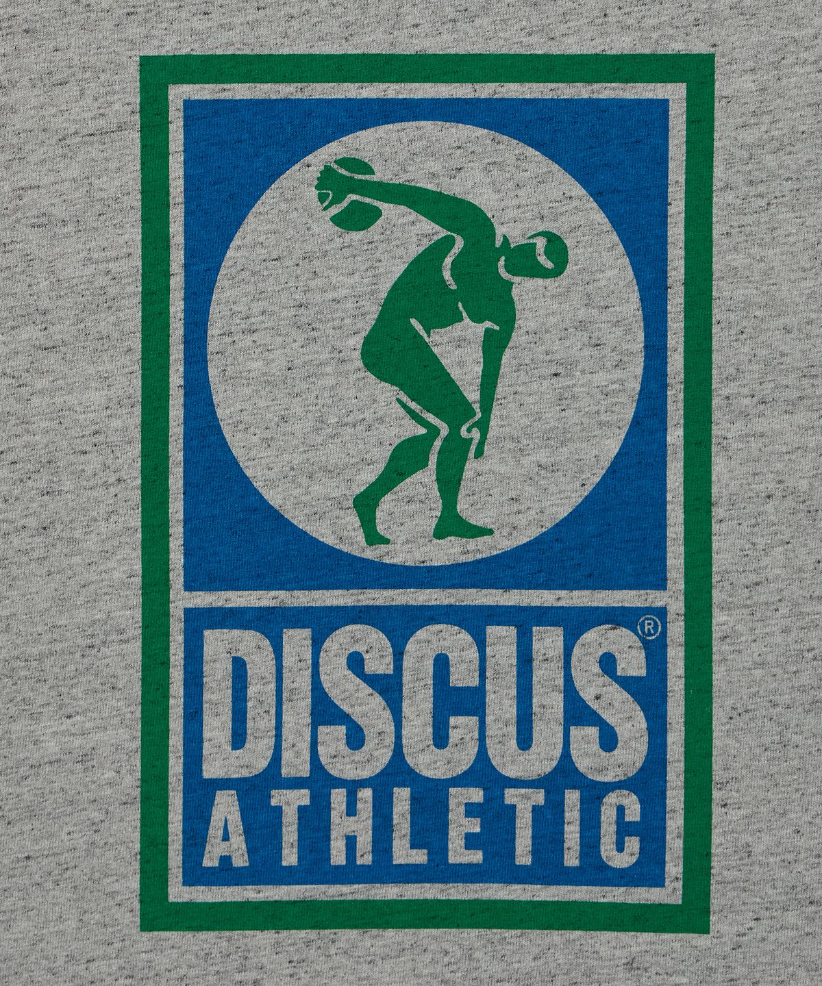 디스커스 애슬레틱(DISCUS ATHLETIC) 슈퍼 헤비웨이트 레귤러 핏 로고 티셔츠 헤더 그레이