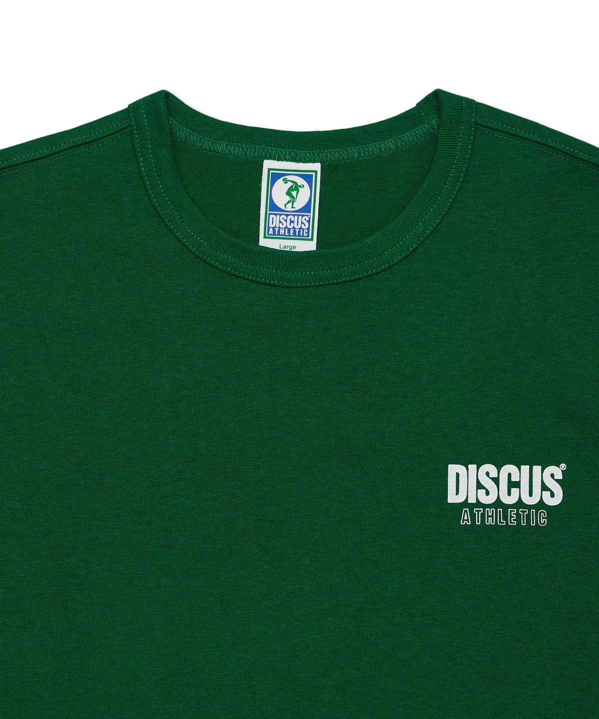 디스커스 애슬레틱(DISCUS ATHLETIC) 슈퍼 헤비웨이트 레귤러 핏 로고 티셔츠 그린
