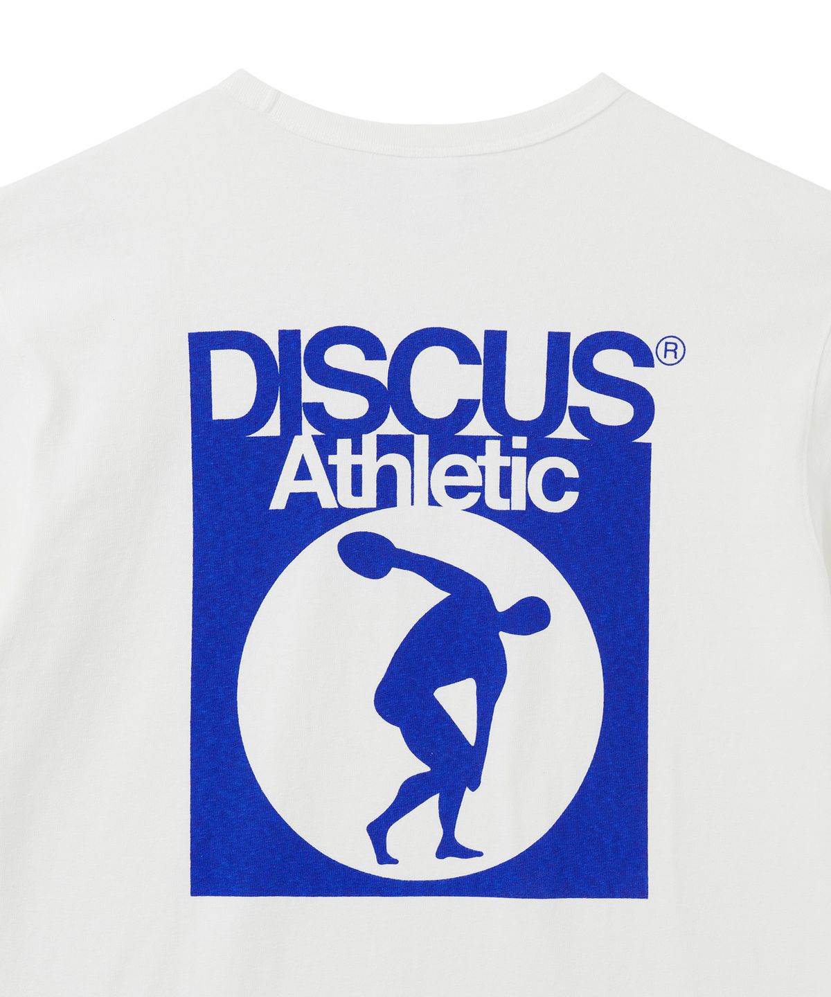 디스커스 애슬레틱(DISCUS ATHLETIC) 슈퍼 헤비웨이트 레귤러 핏 빈티지 로고 티셔츠 오프 화이트