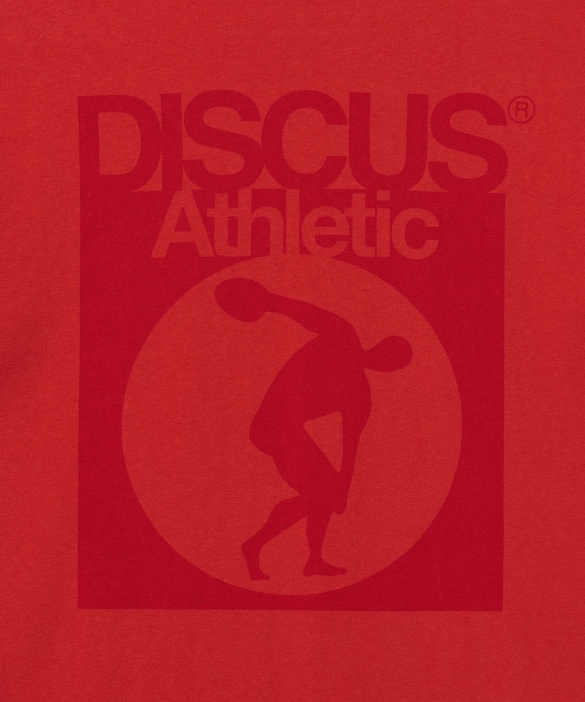 디스커스 애슬레틱(DISCUS ATHLETIC) 슈퍼 헤비웨이트 레귤러 핏 빈티지 로고 티셔츠 레드
