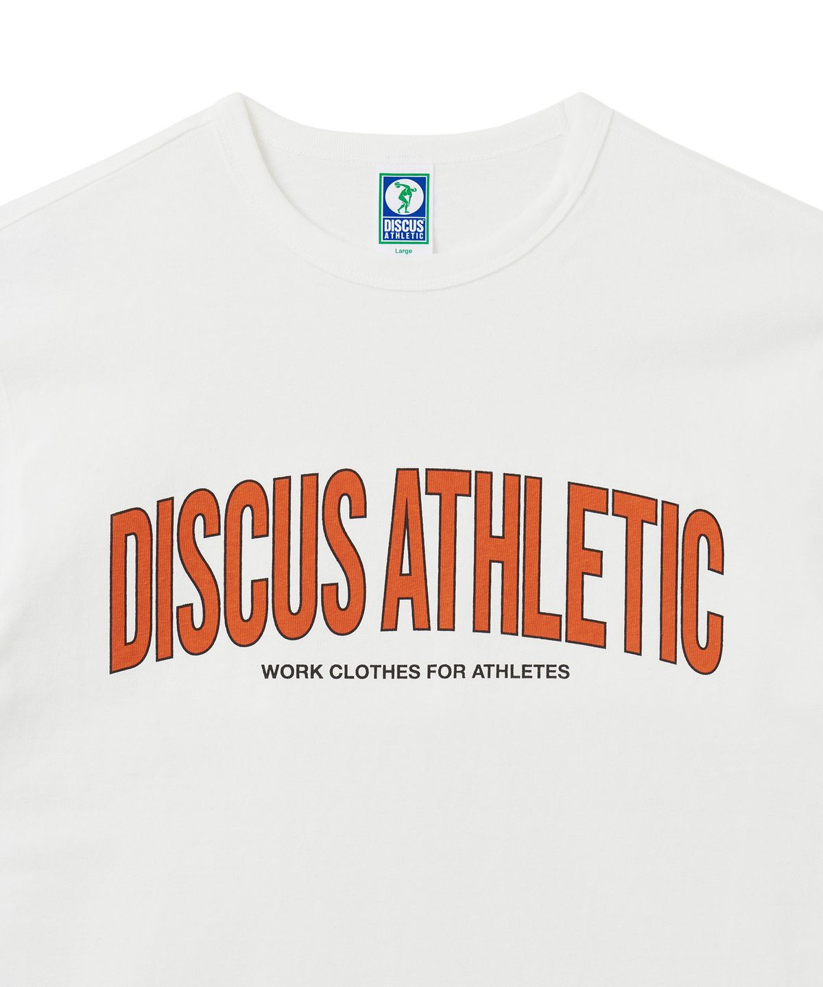 디스커스 애슬레틱(DISCUS ATHLETIC) 슈퍼 헤비웨이트 레귤러 핏 아치 티셔츠 오프 화이트
