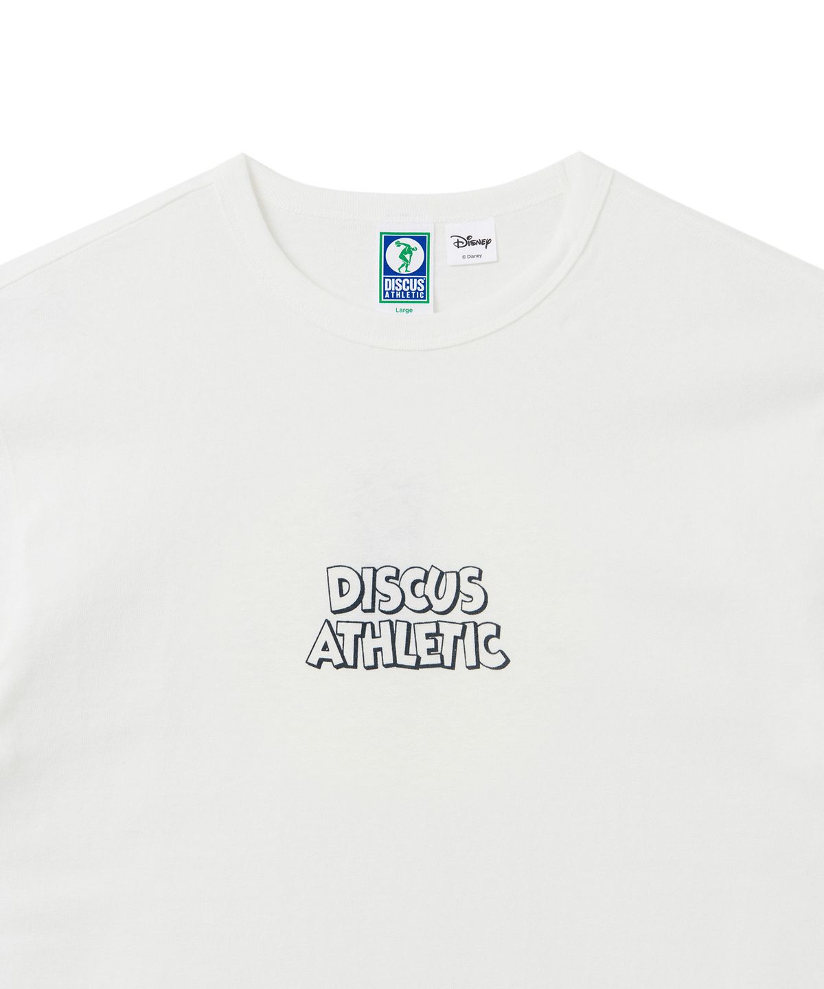 디스커스 애슬레틱(DISCUS ATHLETIC) 슈퍼 헤비웨이트 레귤러 핏 스트레칭 미키 티셔츠 오프 화이트