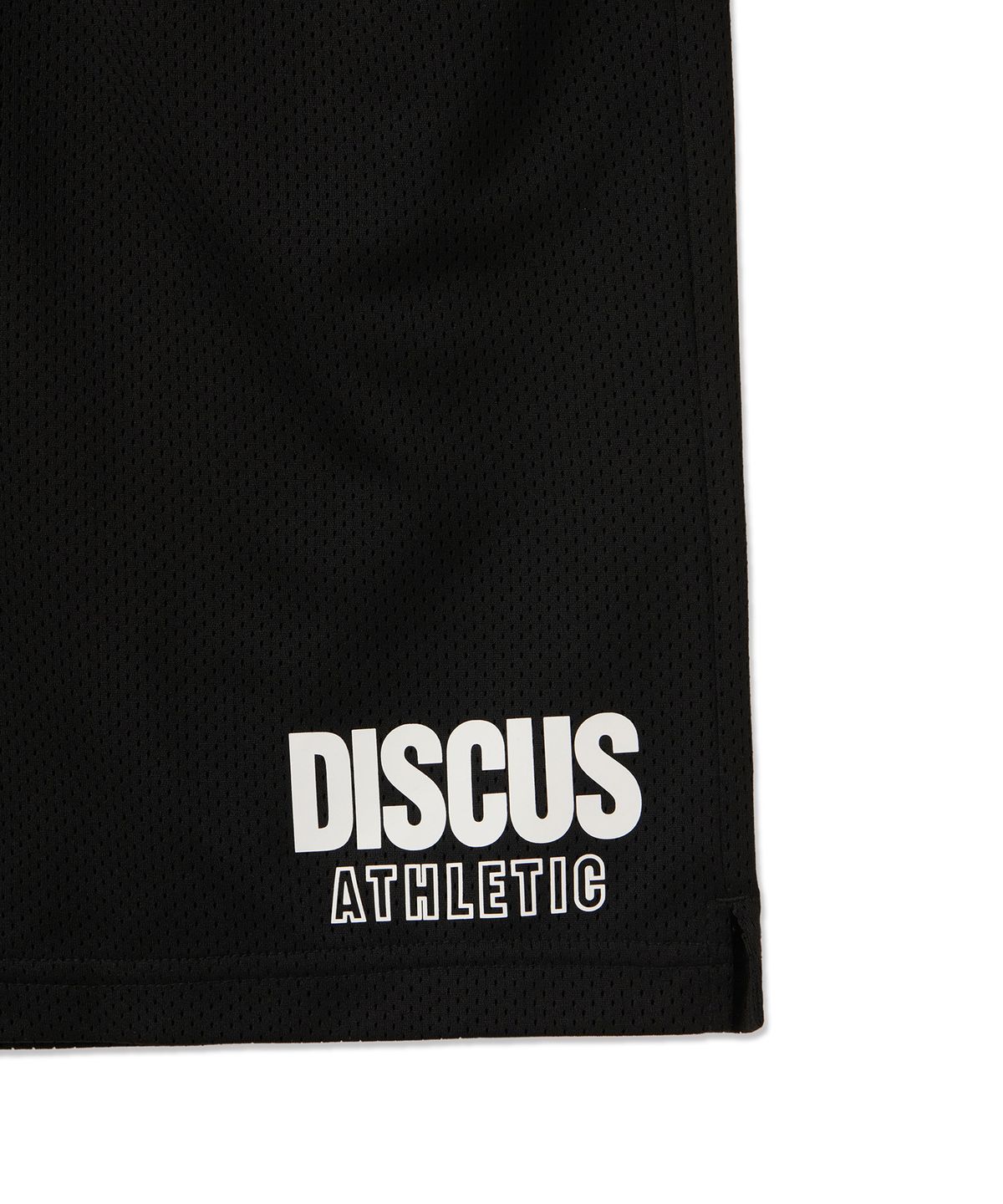 디스커스 애슬레틱(DISCUS ATHLETIC) 레터 로고 메쉬 쇼츠 블랙