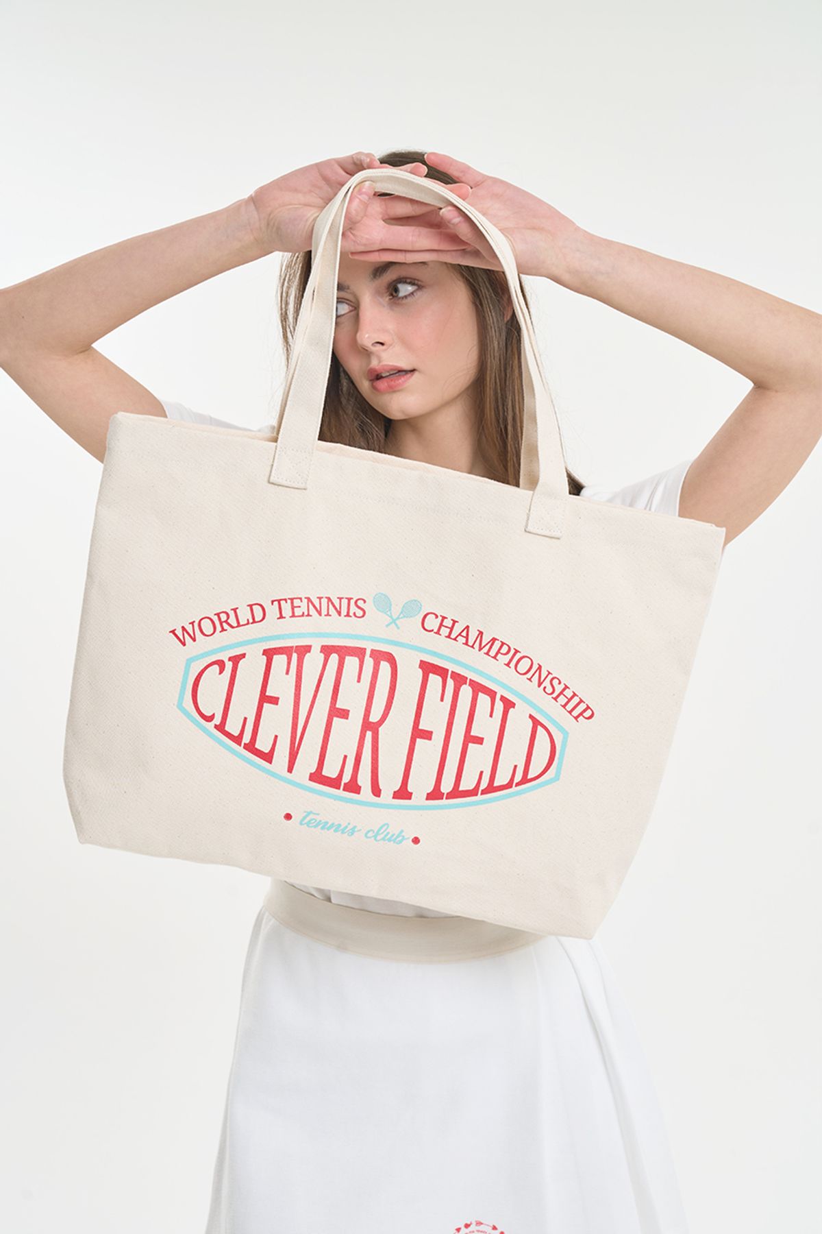 클레버필드(CLEVER FIELD) 클래식 로고 캐리올 에코백 [아이보리]