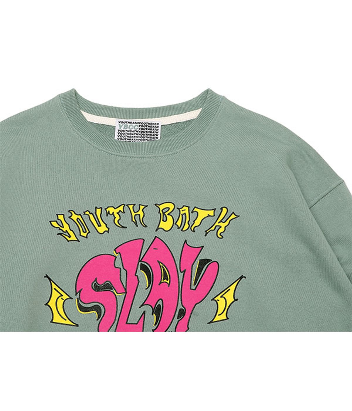유쓰배쓰(YOUTHBATH) SLAY SWEAT SHIRT_KHAKI