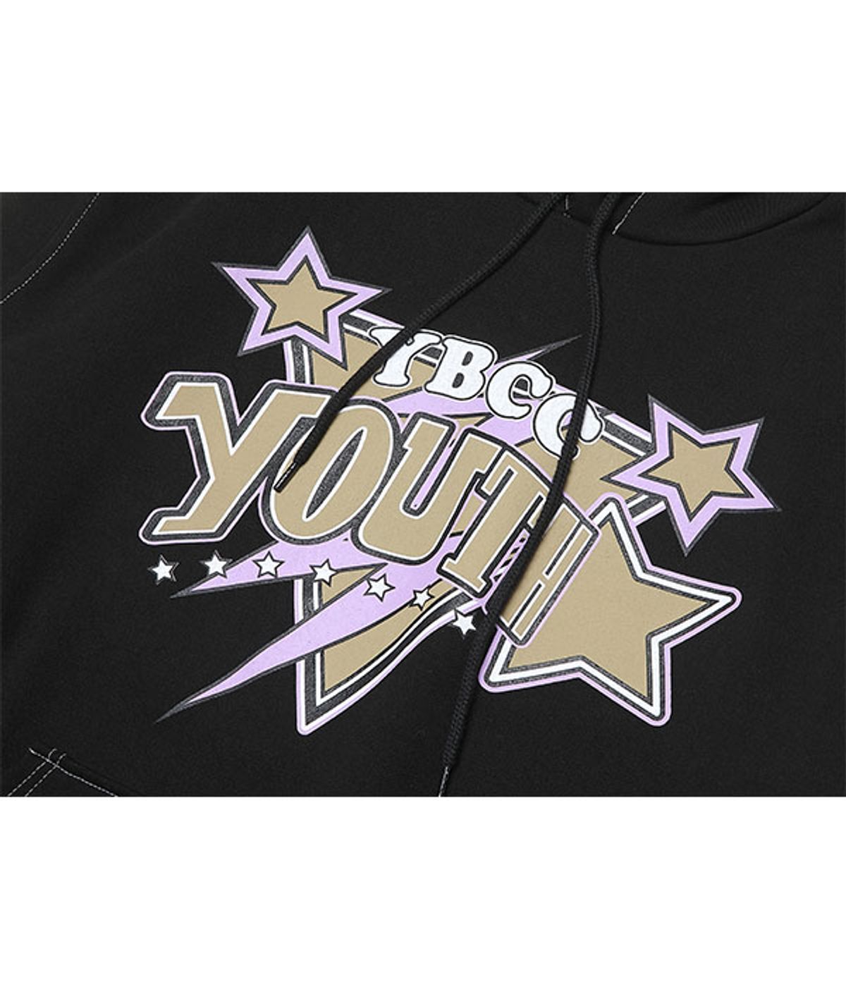 유쓰배쓰(YOUTHBATH) WILD GRAPHIC HOOD SWEAT SHIRT_BLACK