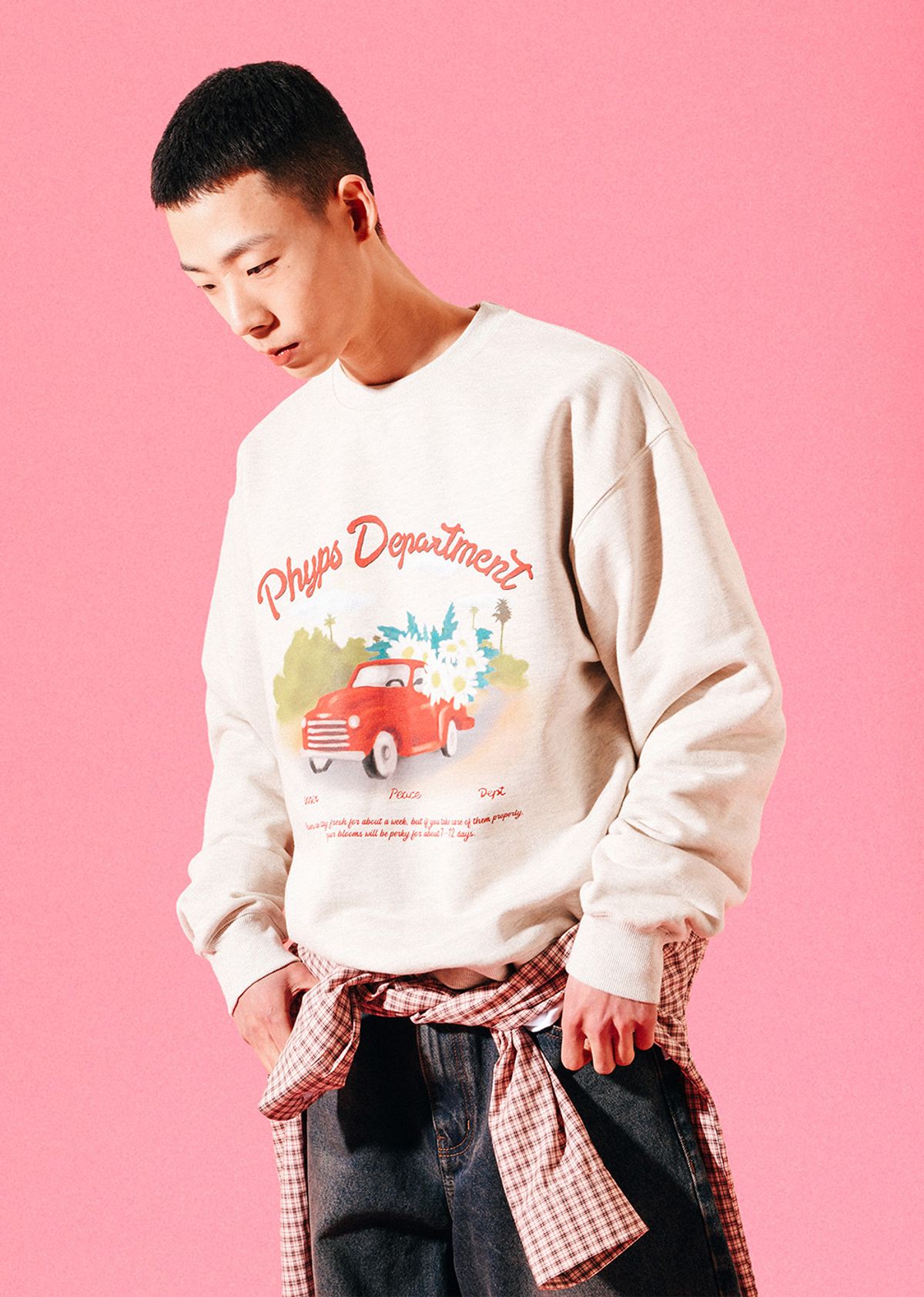 피지컬 디파트먼트(PHYSICAL DEPARTMENT) FLOWER DELIVERY CREWNECK OATMEAL