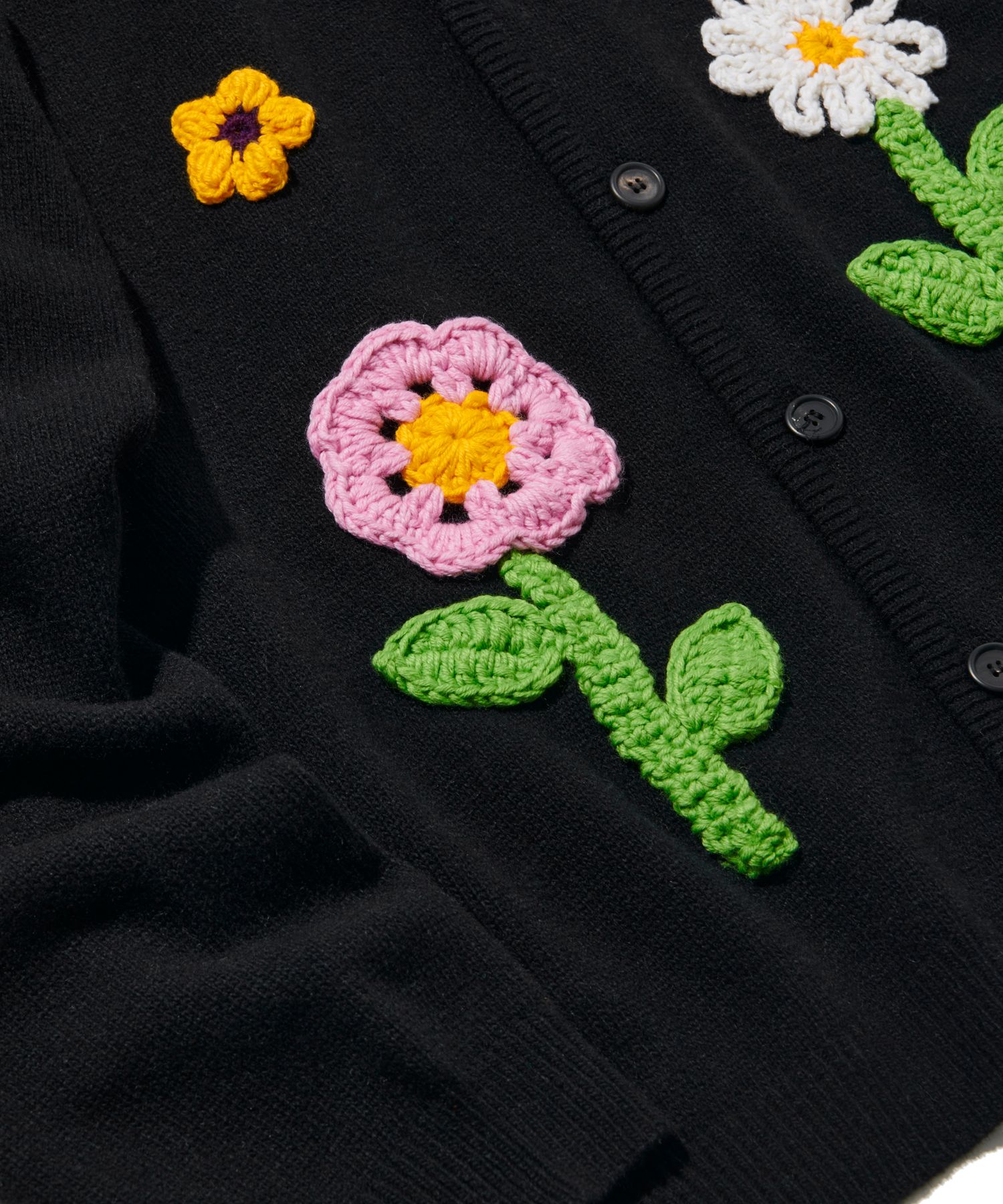 MUSINSA | MISTER CHILD Crochet Garden Cardigan Black