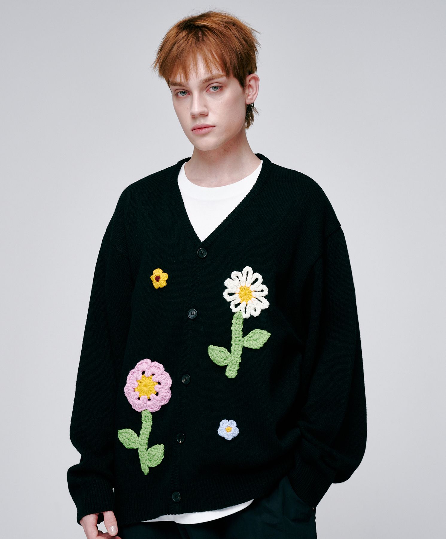 ★送料・関税込★MISTER CHILD★CROCHET GARDEN CARDIGAN★ MUSINSA | MISTER CHILD Crochet Garden Cardigan Gray