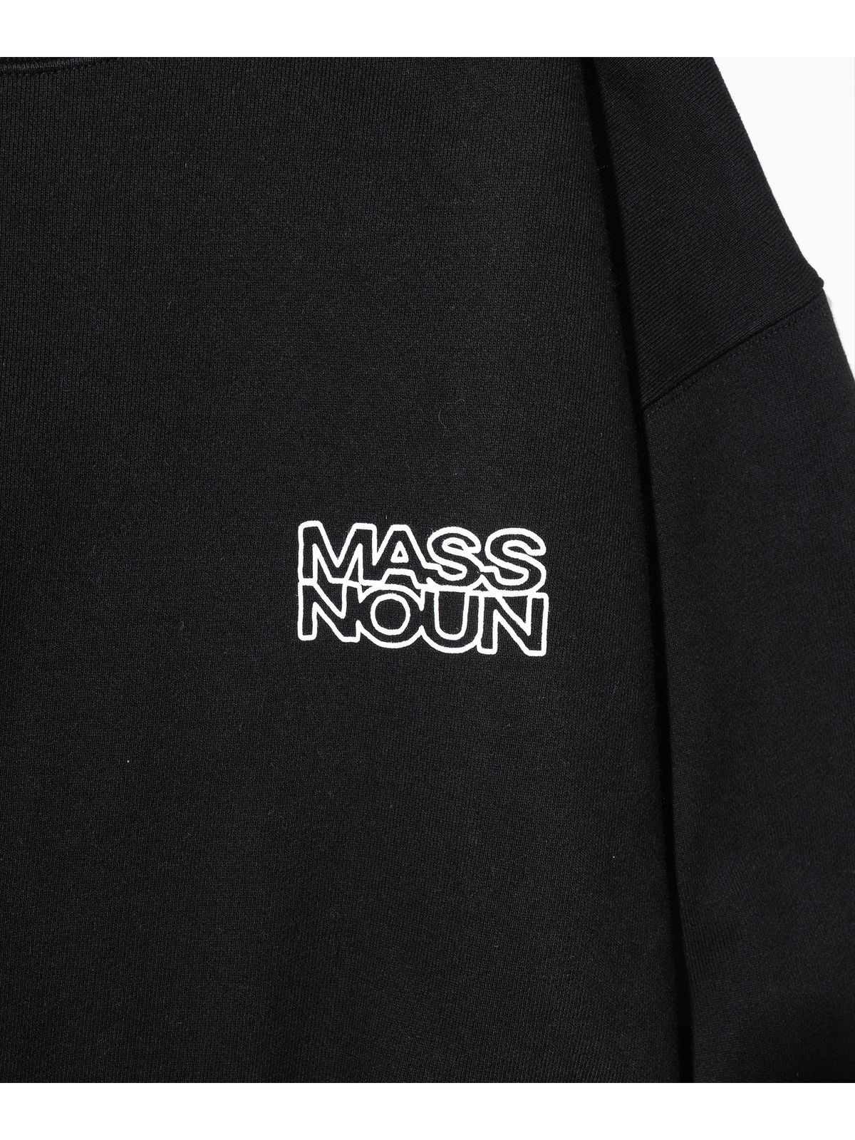 매스노운(MASSNOUN) 리스트릭티드 에어리어 헤비 오버핏 맨투맨 티셔츠 MSHCR002-BK