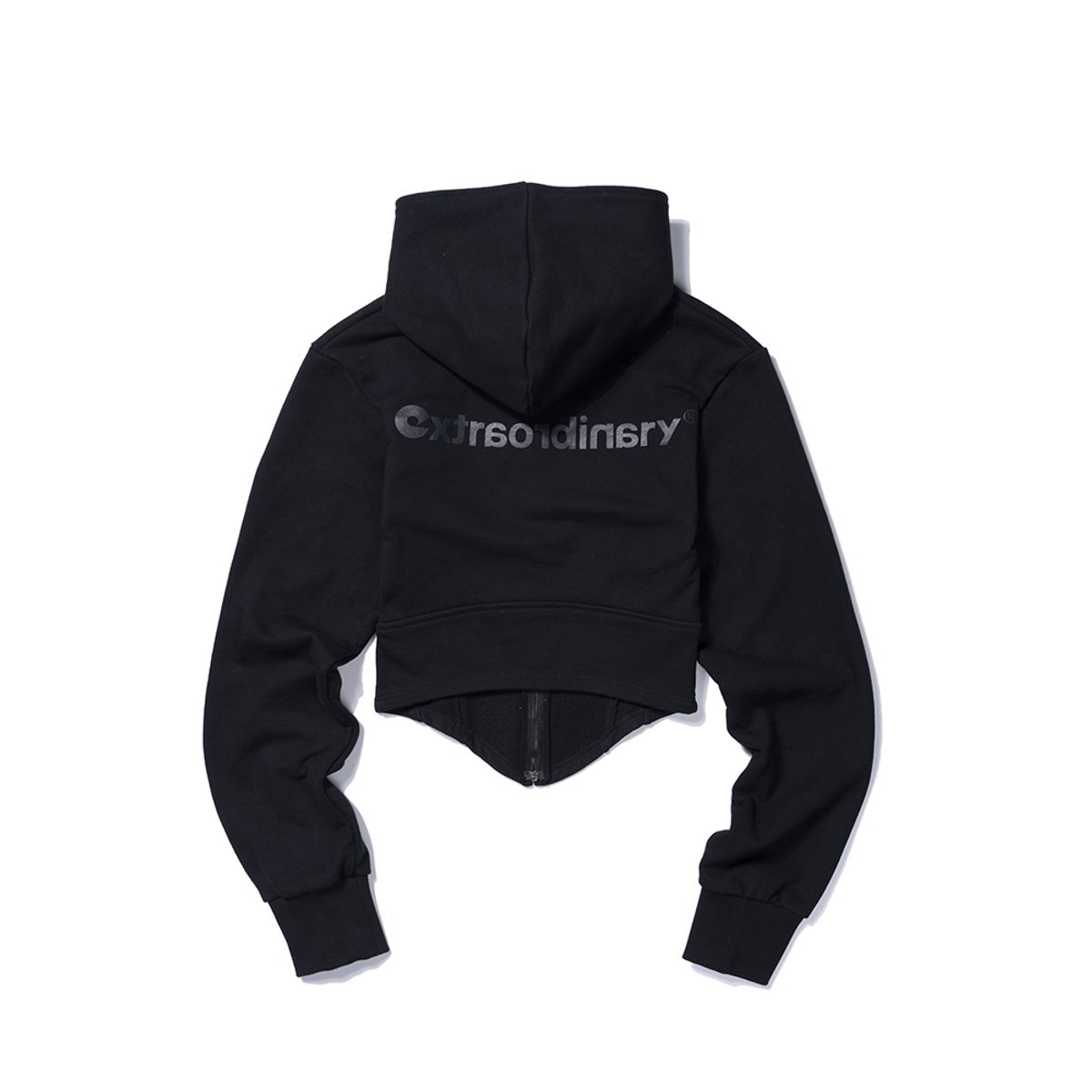 엑스트라오디너리(EXTRAORDINARY) CORSET HOODIE ZIP-UP  BLACK