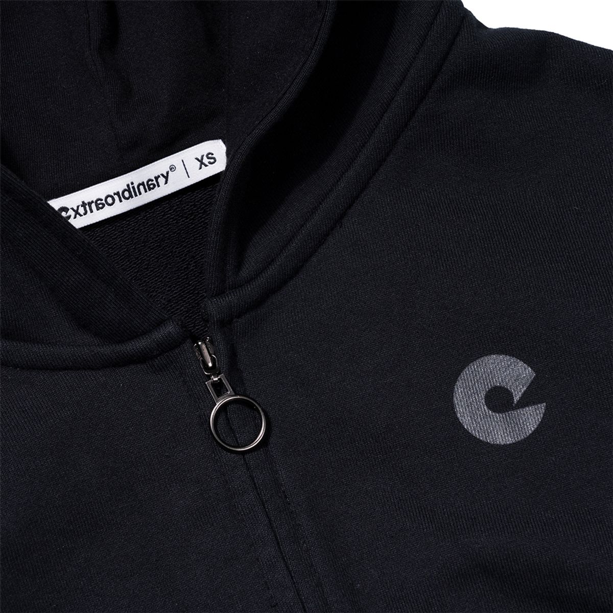 엑스트라오디너리(EXTRAORDINARY) CORSET HOODIE ZIP-UP  BLACK