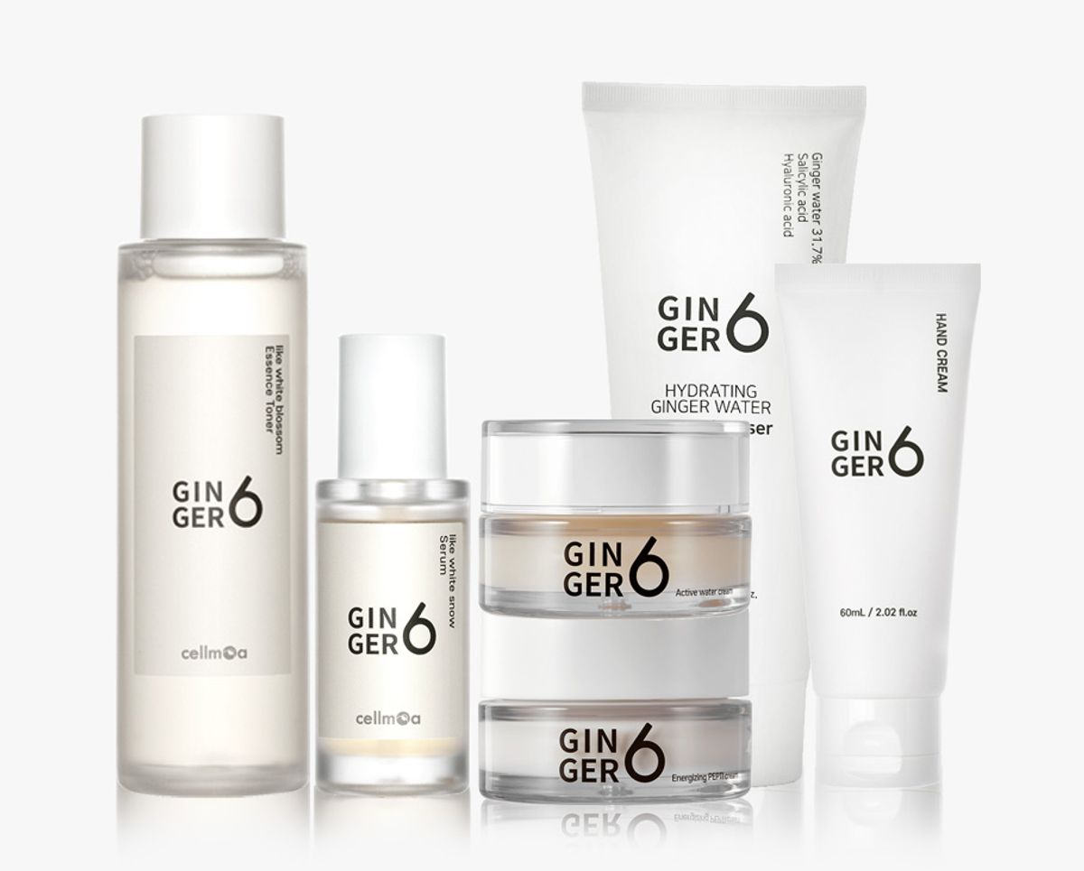 진저6(GINGER6) 비건 GINGER6 (토너/세럼/워터/펩티/핸드/폼클렌저) 6종 세트
