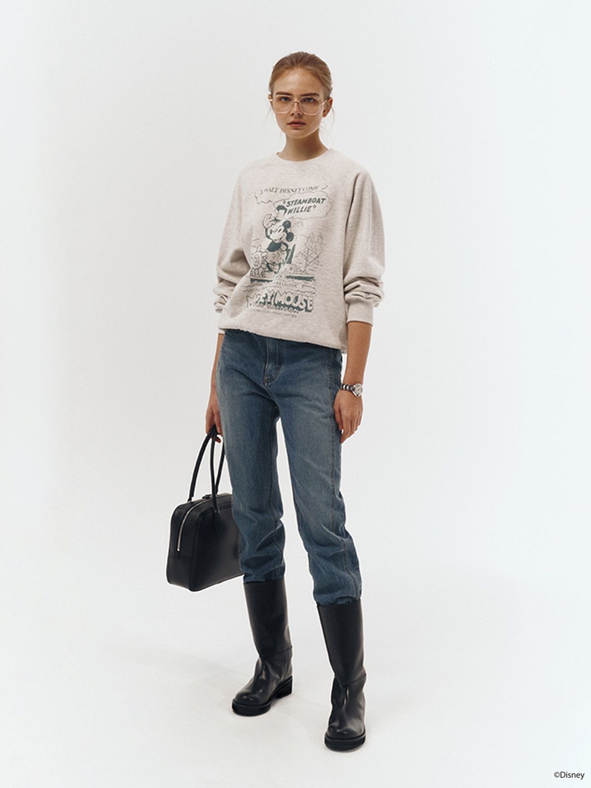 던스트(DUNST) UNISEX_DISNEY MICKEY MOUSE_SWEATSHIRT_OATMEAL MELANGE_UDTS3A157I1