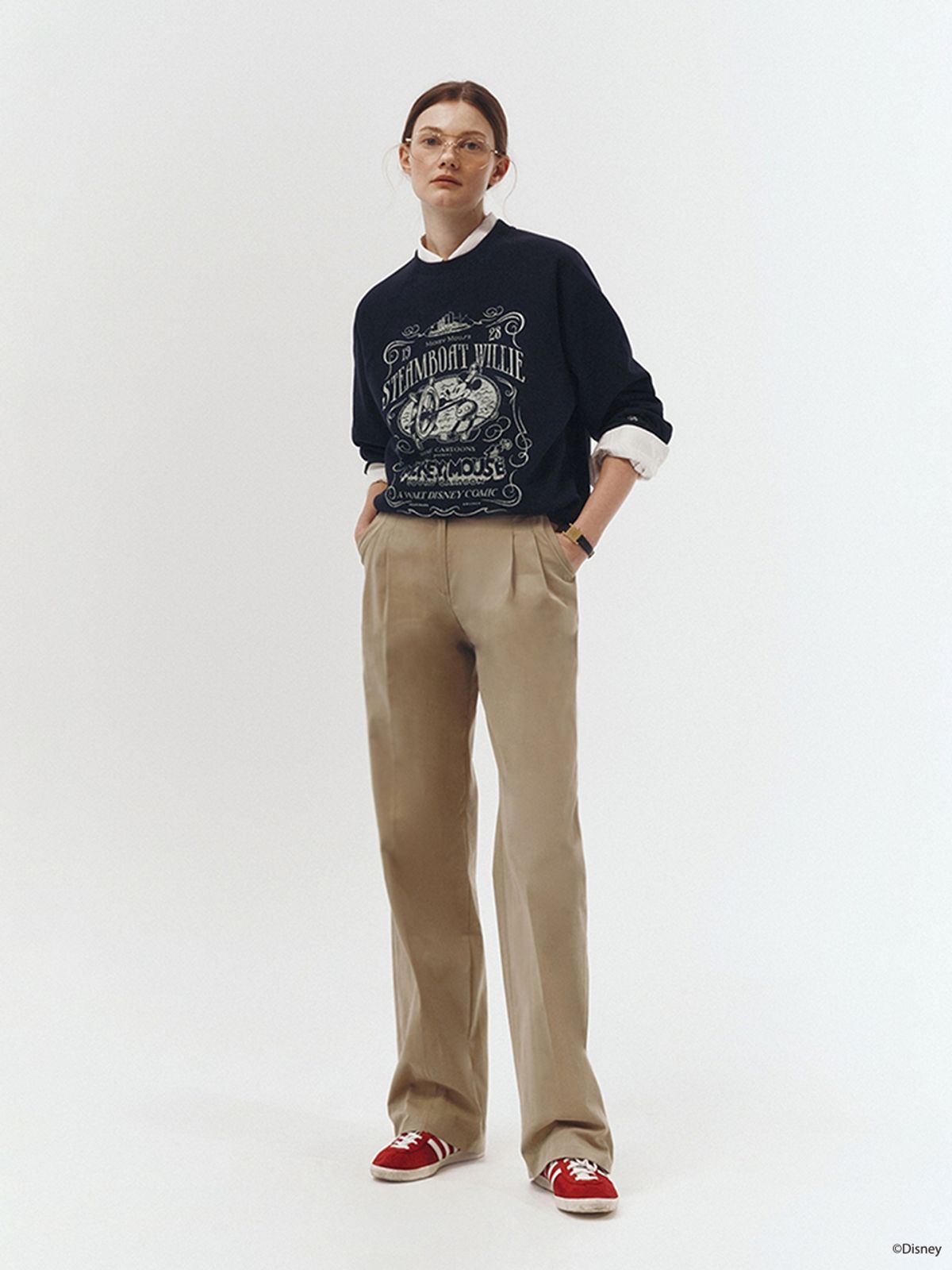 던스트(DUNST) UNISEX_DISNEY MICKEY MOUSE_SWEATSHIRT_FRENCH NAVY_UDTS3A156N1