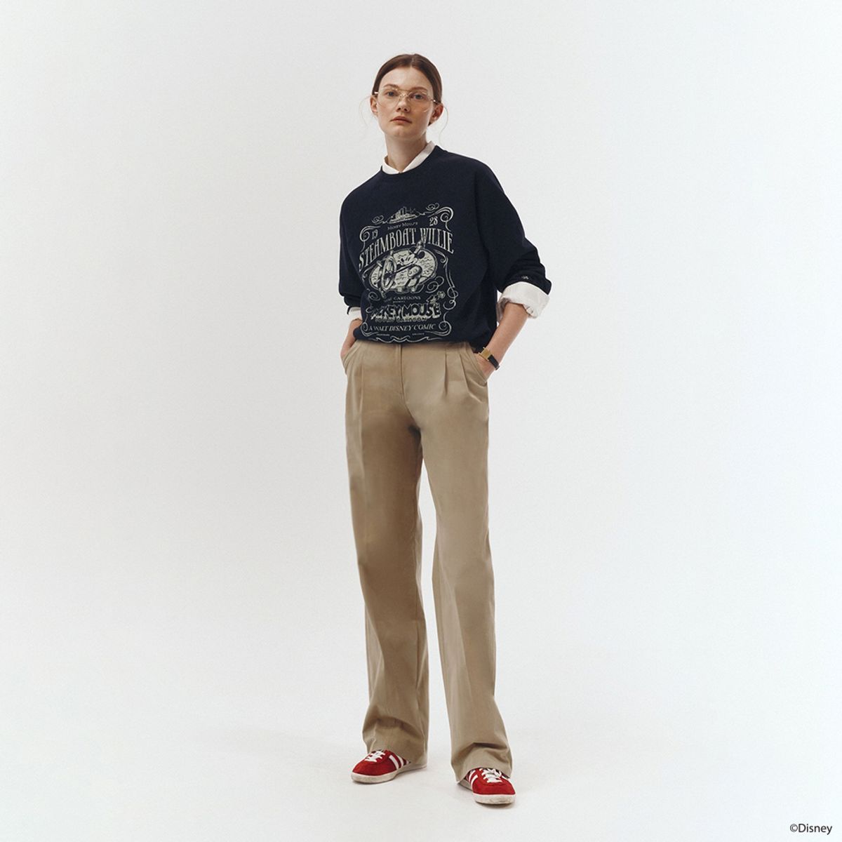 던스트(DUNST) UNISEX_DISNEY MICKEY MOUSE_SWEATSHIRT_FRENCH NAVY_UDTS3A156N1