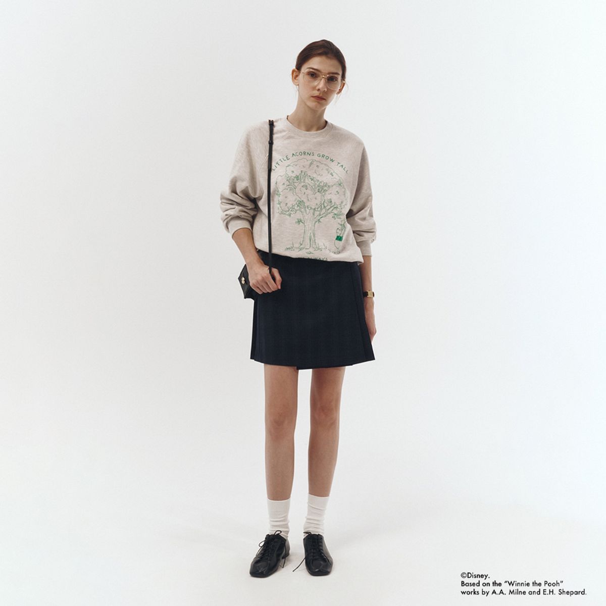 던스트(DUNST) UNISEX_DISNEY POOH_SWEATSHIRT_OATMEAL MELANGE_UDTS3A155I1