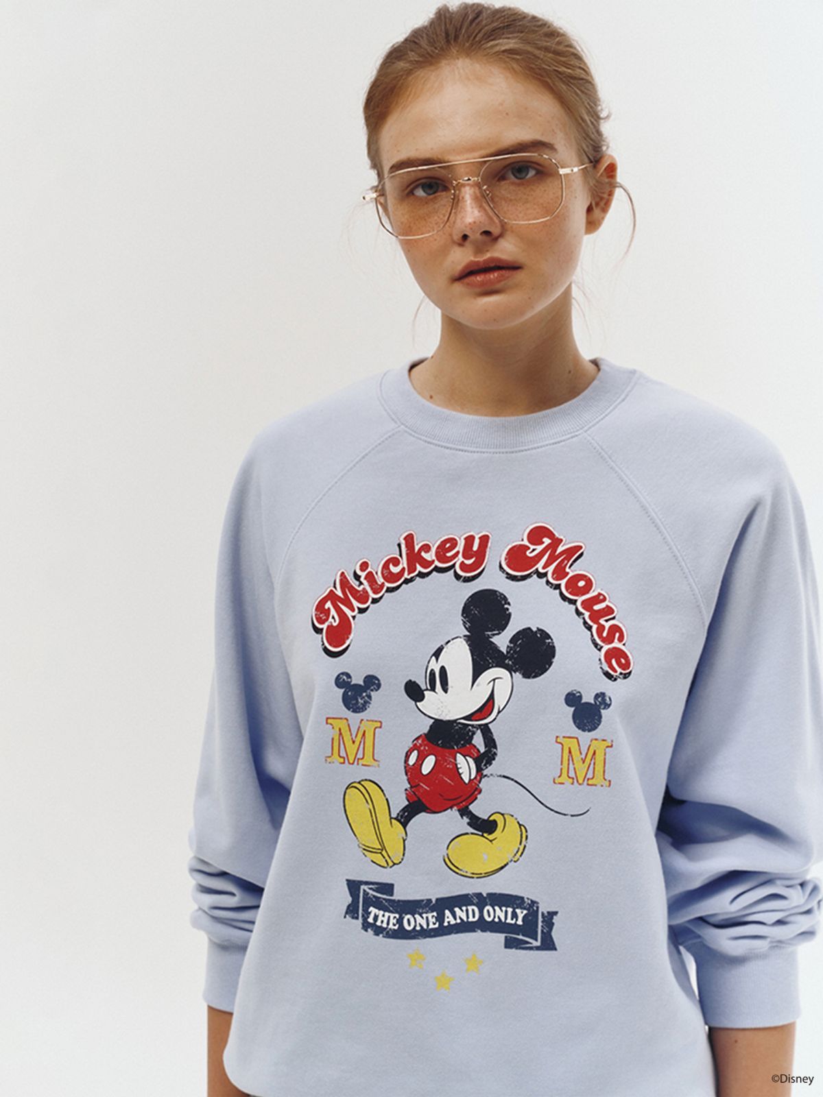 던스트(DUNST) UNISEX_DISNEY MICKEY MOUSE_VINTAGE SWEATSHIRT_VINTAGE SKY_UDTS3A152B1