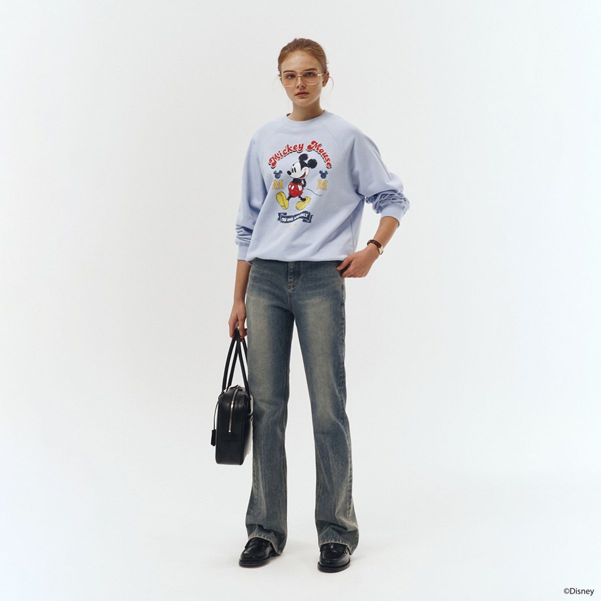 던스트(DUNST) UNISEX_DISNEY MICKEY MOUSE_VINTAGE SWEATSHIRT_VINTAGE SKY_UDTS3A152B1