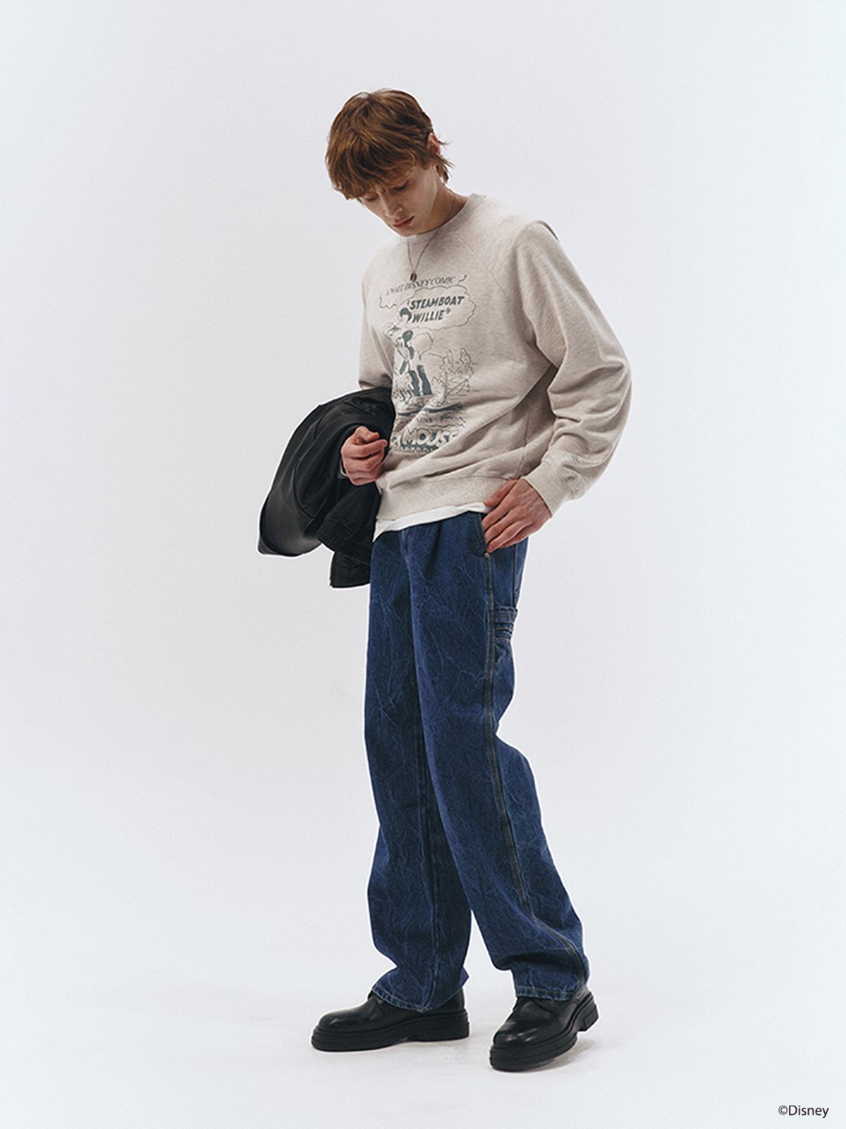 던스트 포 맨(DUNST FOR MEN) UNISEX_DISNEY MICKEY MOUSE_SWEATSHIRT_OATMEAL MELANGE_M_UDTS3A157I1