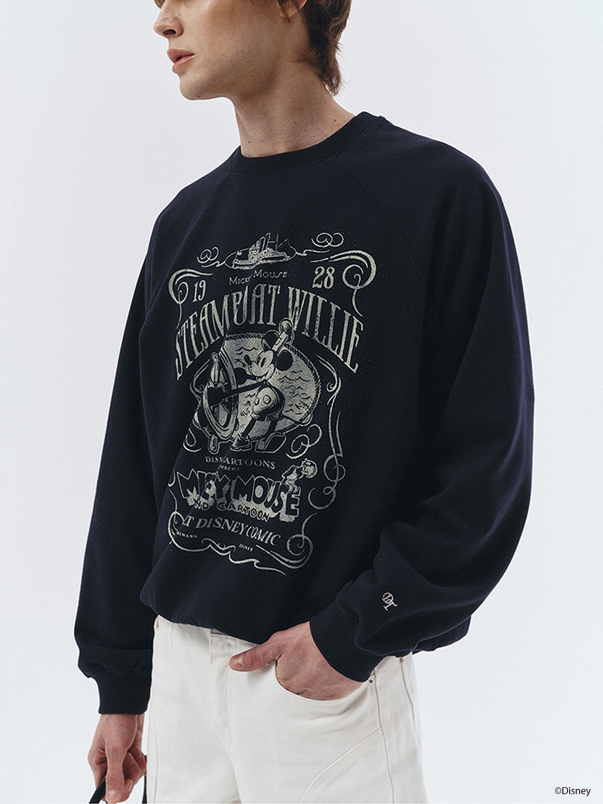 던스트 포 맨(DUNST FOR MEN) UNISEX_DISNEY MICKEY MOUSE_SWEATSHIRT_FRENCH NAVY_M_UDTS3A156N1