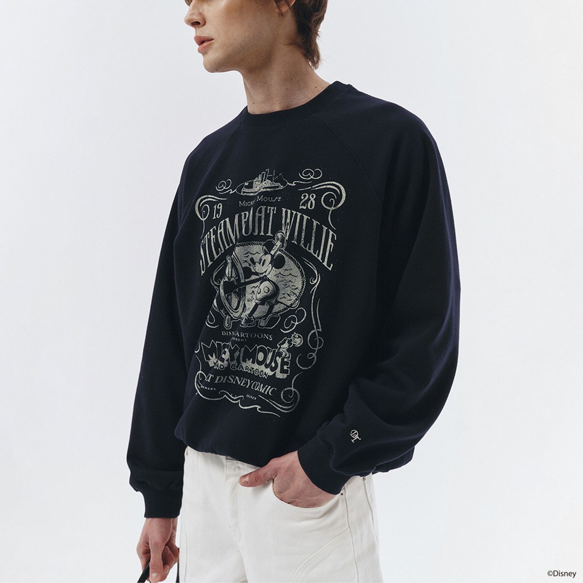 던스트 포 맨(DUNST FOR MEN) UNISEX_DISNEY MICKEY MOUSE_SWEATSHIRT_FRENCH NAVY_M_UDTS3A156N1