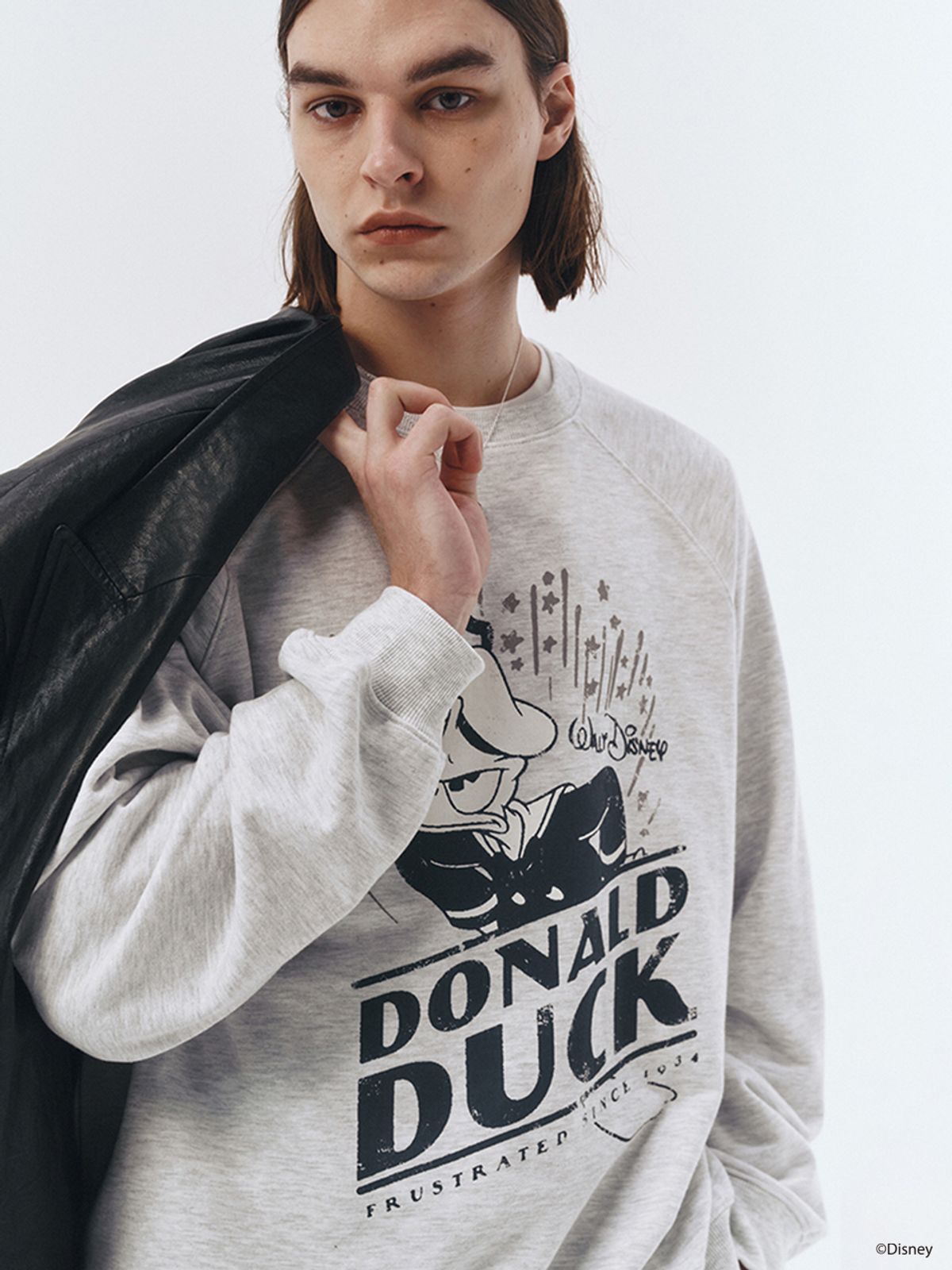 던스트 포 맨(DUNST FOR MEN) UNISEX_DISNEY DONALD DUCK_SWEATSHIRT_LIGHT MELANGE GREY_M_UDTS3A154G1