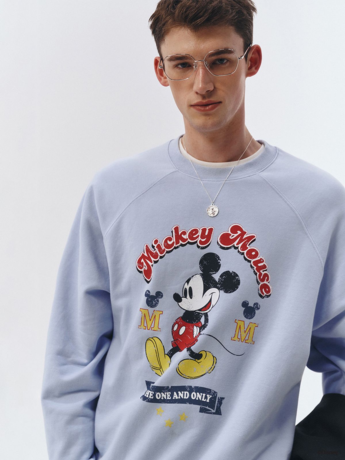 던스트 포 맨(DUNST FOR MEN) UNISEX_DISNEY MICKEY MOUSE_VINTAGE SWEATSHIRT_VINTAGE SKY_M_UDTS3A152B1