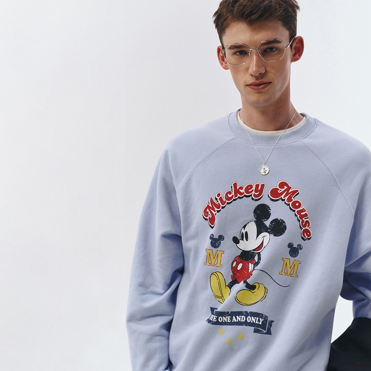 던스트 포 맨(DUNST FOR MEN) UNISEX_DISNEY MICKEY MOUSE_VINTAGE SWEATSHIRT_VINTAGE SKY_M_UDTS3A152B1