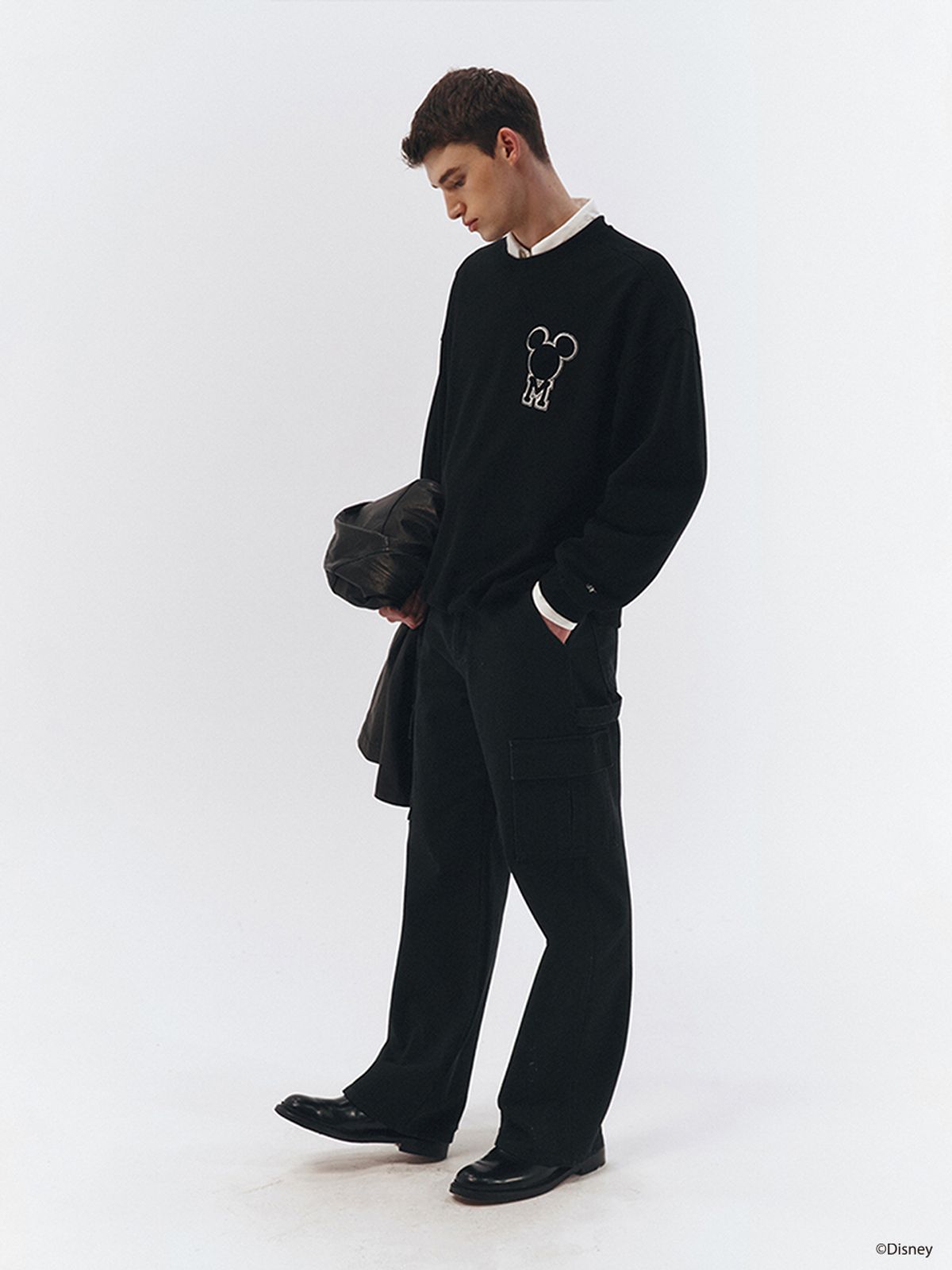 던스트 포 맨(DUNST FOR MEN) UNISEX_DISNEY MICKEY MOUSE_BOUCLE SWEATSHIRT_BLACK_M_UDTS3A150BK