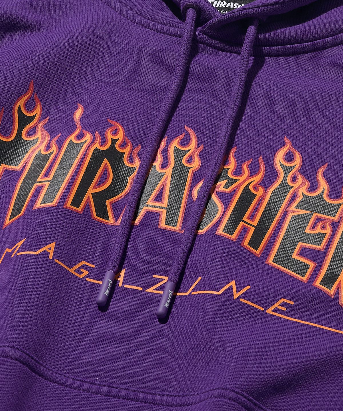 트레셔(THRASHER) 플레임 로고 후디 퍼플