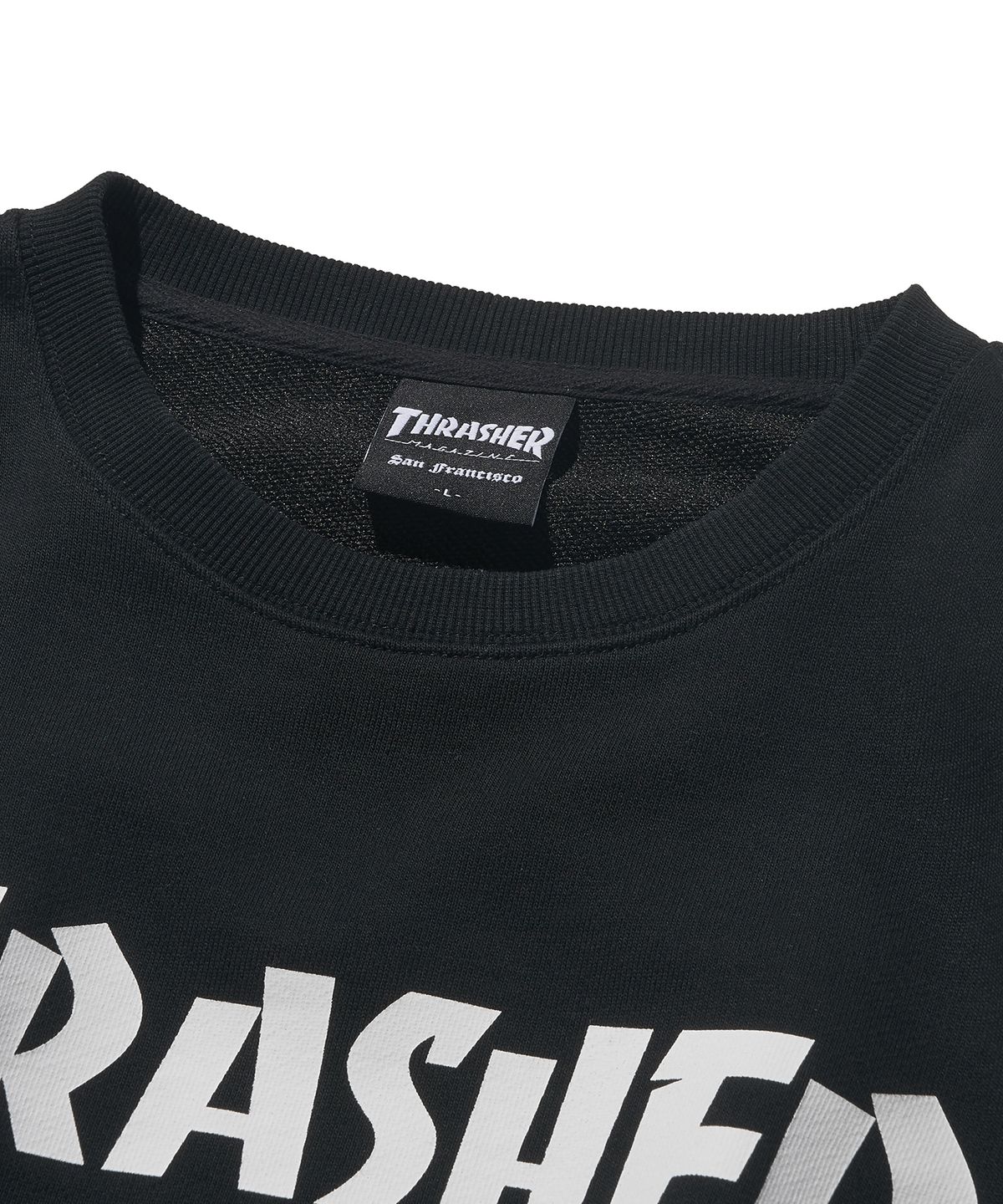 트레셔(THRASHER) 매거진 로고 맨투맨 블랙/화이트