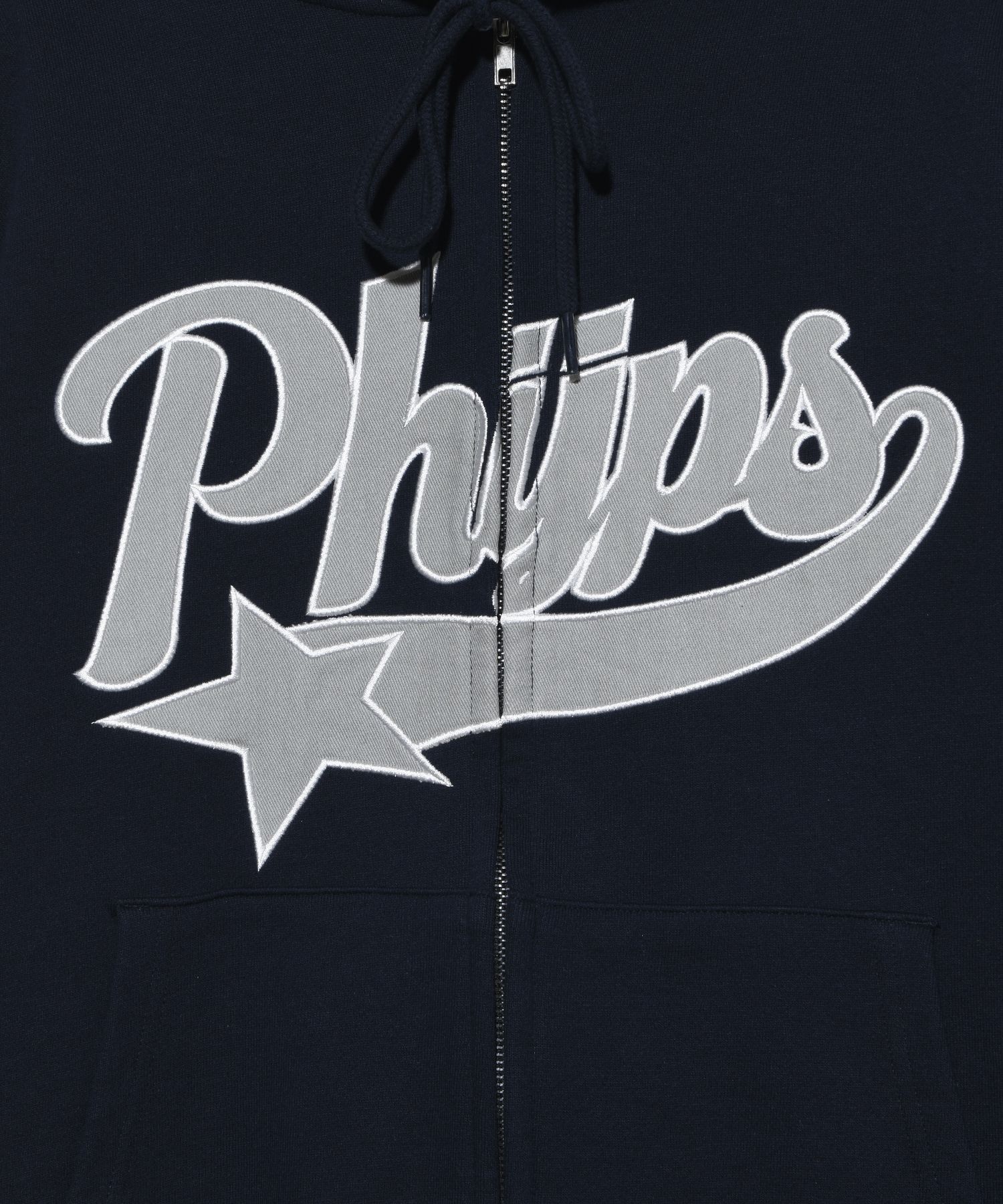 MUSINSA | PHYPS STAR TAIL LOGO hooded ZIP UP_NAVY