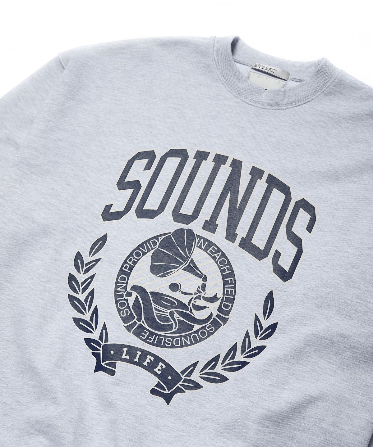 사운즈라이프(SOUNDSLIFE) Flocking Printing Sweatshirts Melange Grey